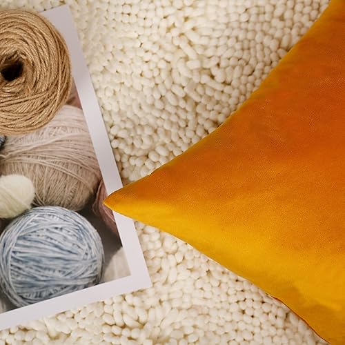 Miniatura 5 de Juego de 2 fundas de cojín cuadradas decorativas de terciopelo súper suaves y sólidas, 18 x 18 pulgadas, para sofá, dormitorio o automóvil,