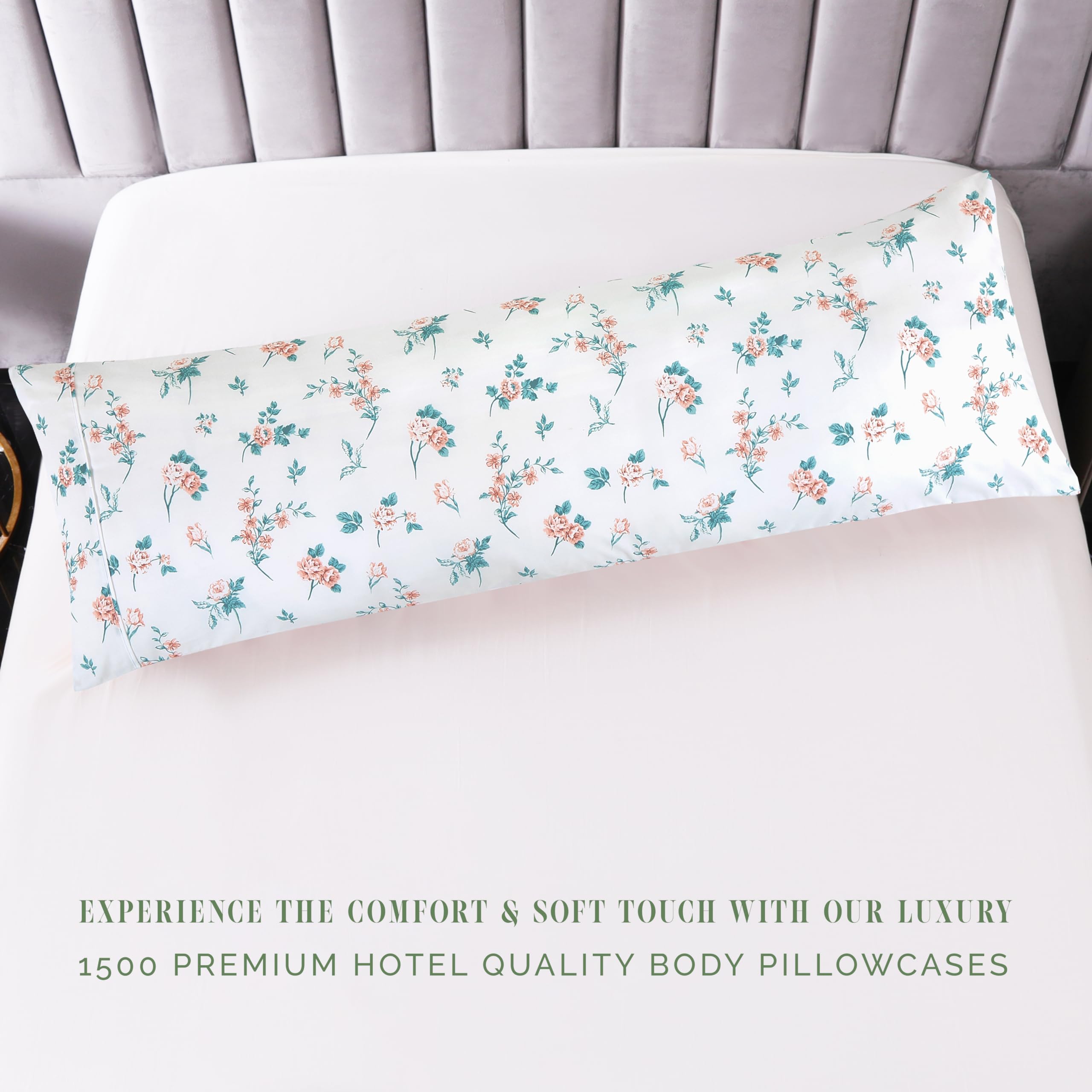 Elegant Comfort Ultra Soft Floral Pillowcase – Hotel Quality Microfiber, Hidden Zipper, Gold Jenna Print