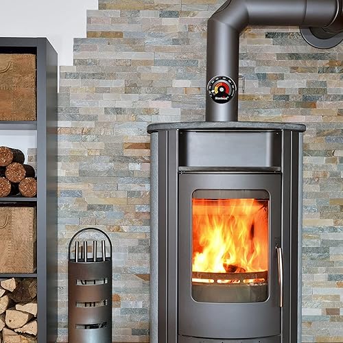 Miniatura 6 de Stanbroil Termómetro de madera magnético del tubo de la estufa, metro de temperatura del tubo de combustión para el tubo de madera de la chimenea