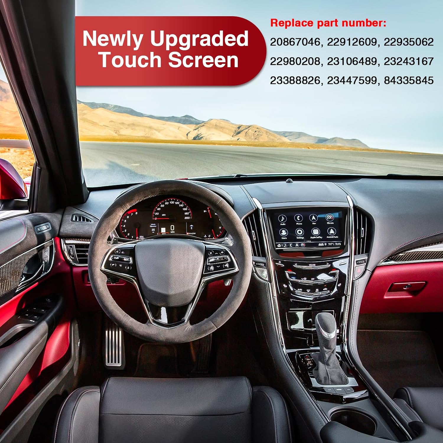 CUE Touch Screen Display Replacement for 2013-2017 Cadillac ATS SRX XTS CTS Escalade CUE Screen Replacement Include Removal Tool Kit, Upgrade Touch Sense Replaces 20867046 22912609