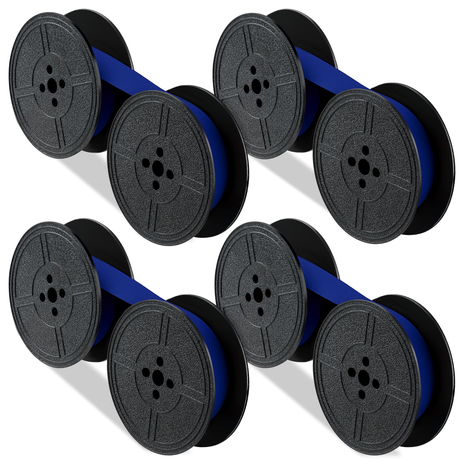 4 Pairs Universal Typewriter Ribbon, Durable, Portable, Compatible with Most Vintage Manual Typewriter, Calculator Ribbon for Great Print Capacity and Brightness(Blue)