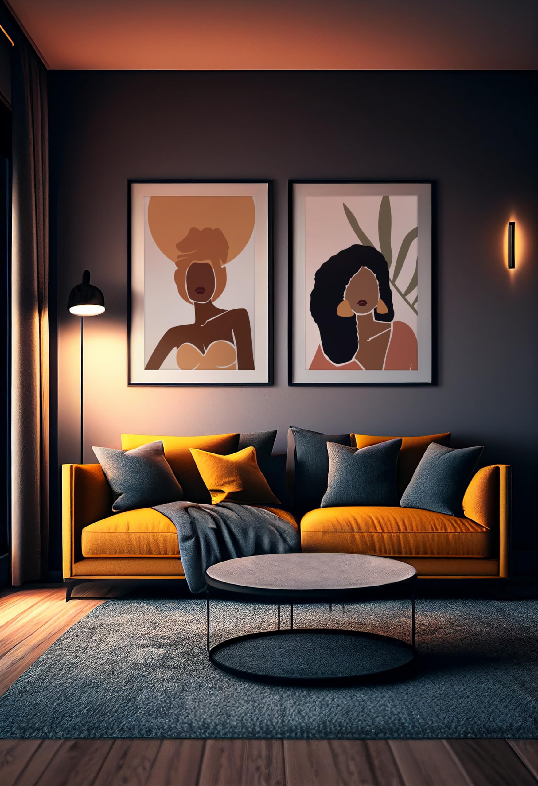 SET OF 3 ABSTRACT WOMEN BLACK WALL ART AFRICAN A3 POSTER PRINT BEDROOM LIVING ROOM HALLWAY UNFRAMED MINIMALIST AESTHETIC - Image 3
