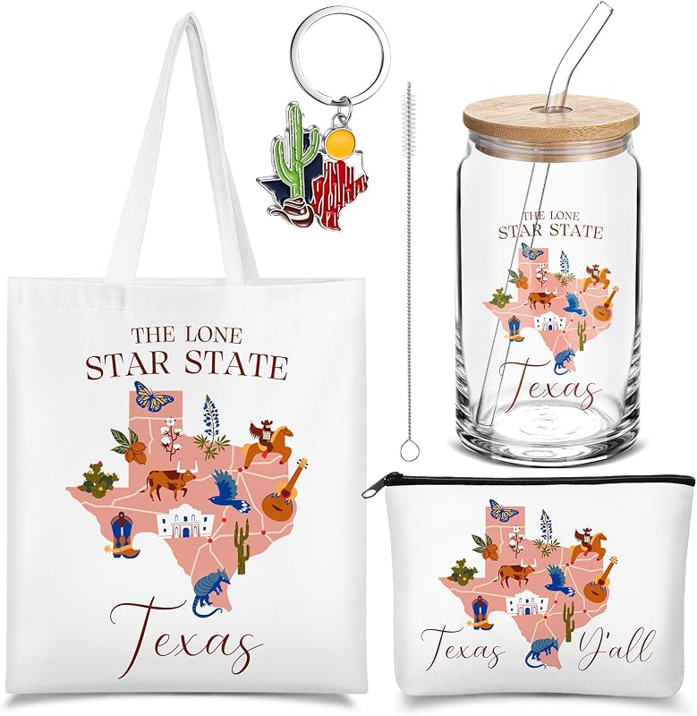 Chuangdi Conjunto de presentes e lembranças do Texas com 4 peças