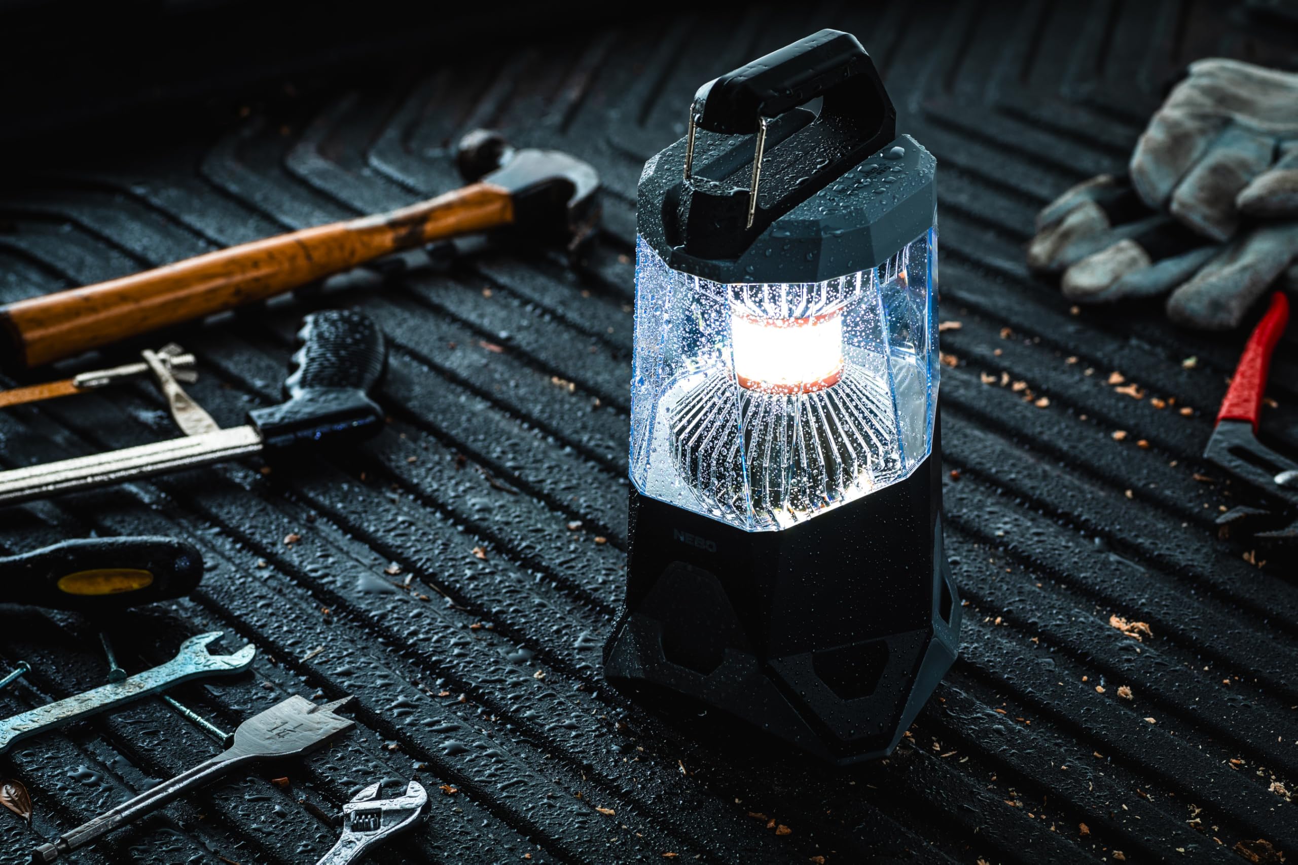 NEBO Galileo 1600 Flex - 1600 Lumen Laterne - Wiederaufladbare Campingleuchte & Powerbank - 360° LED Beleuchtung & IPX4 Wasserdichtigkeit