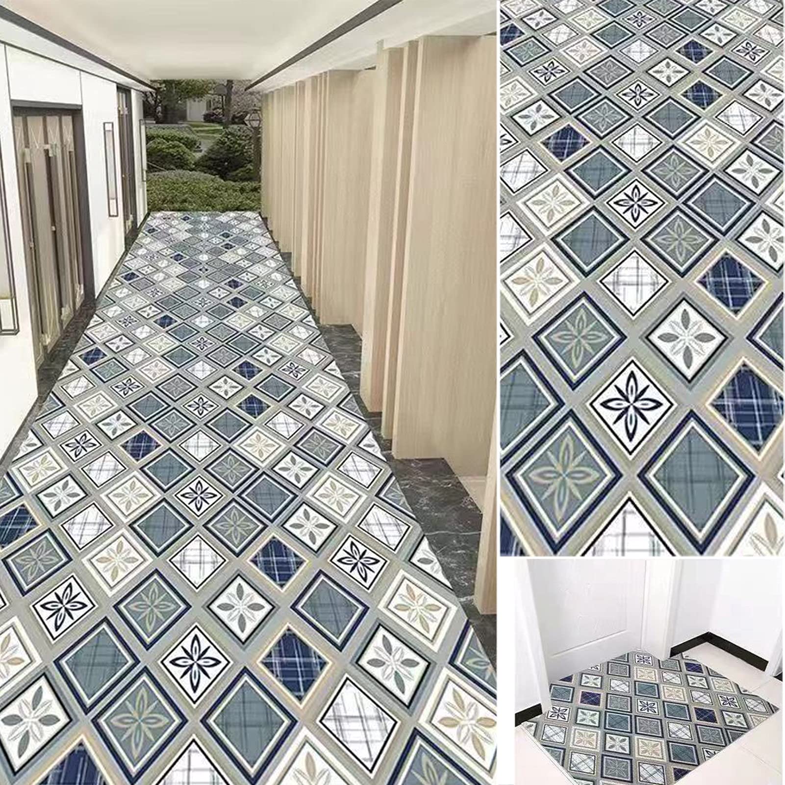 Tapis de passage antidérapant lavable pour couloir et cuisine