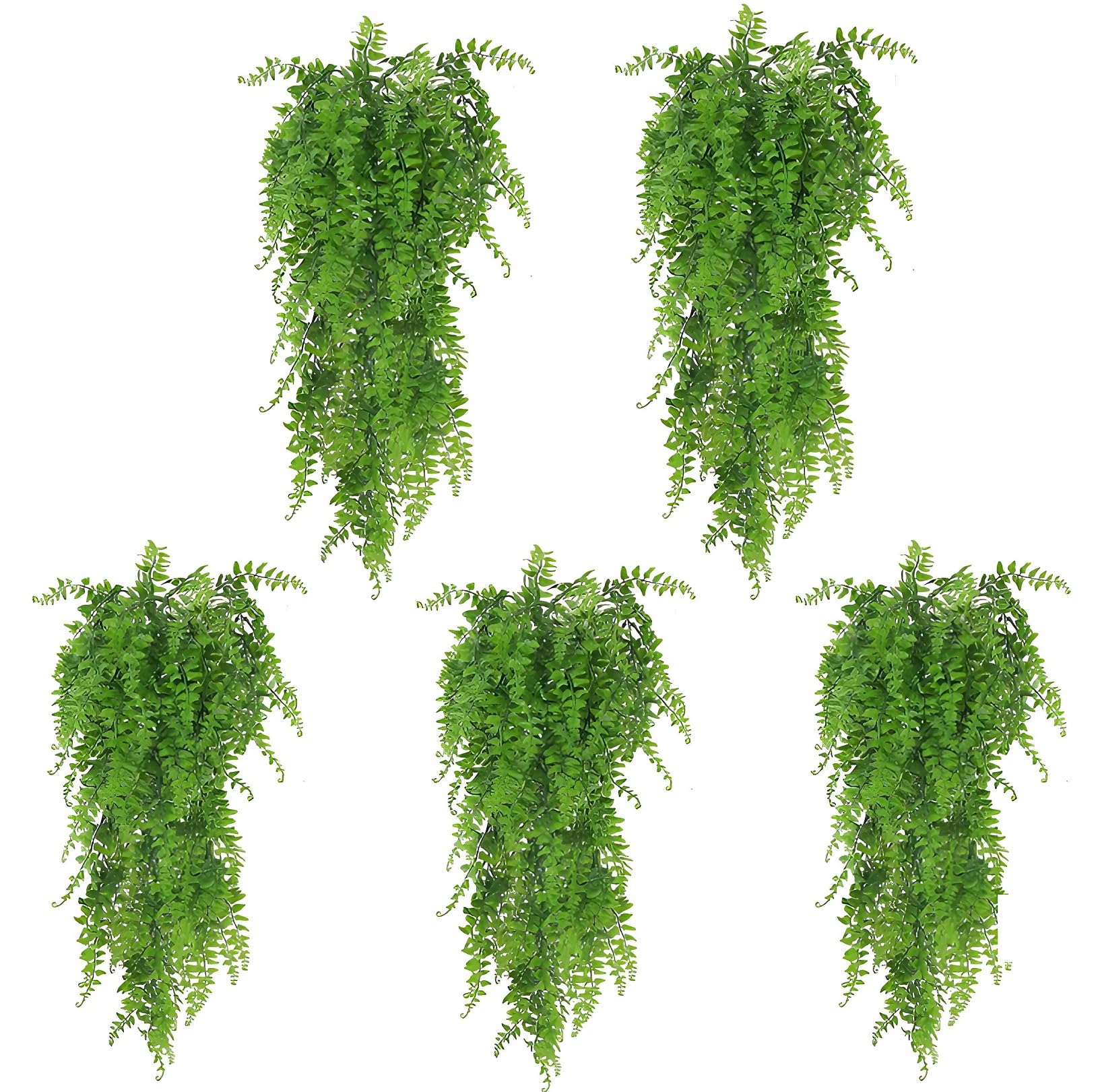 AGSYFFD 5pcs Artificial Hanging Plants, Decorative Artificial Plants, Indoor and Outdoor Faux Plant Fernman, Garden Wall Decoration Hanging Basket Greenery
