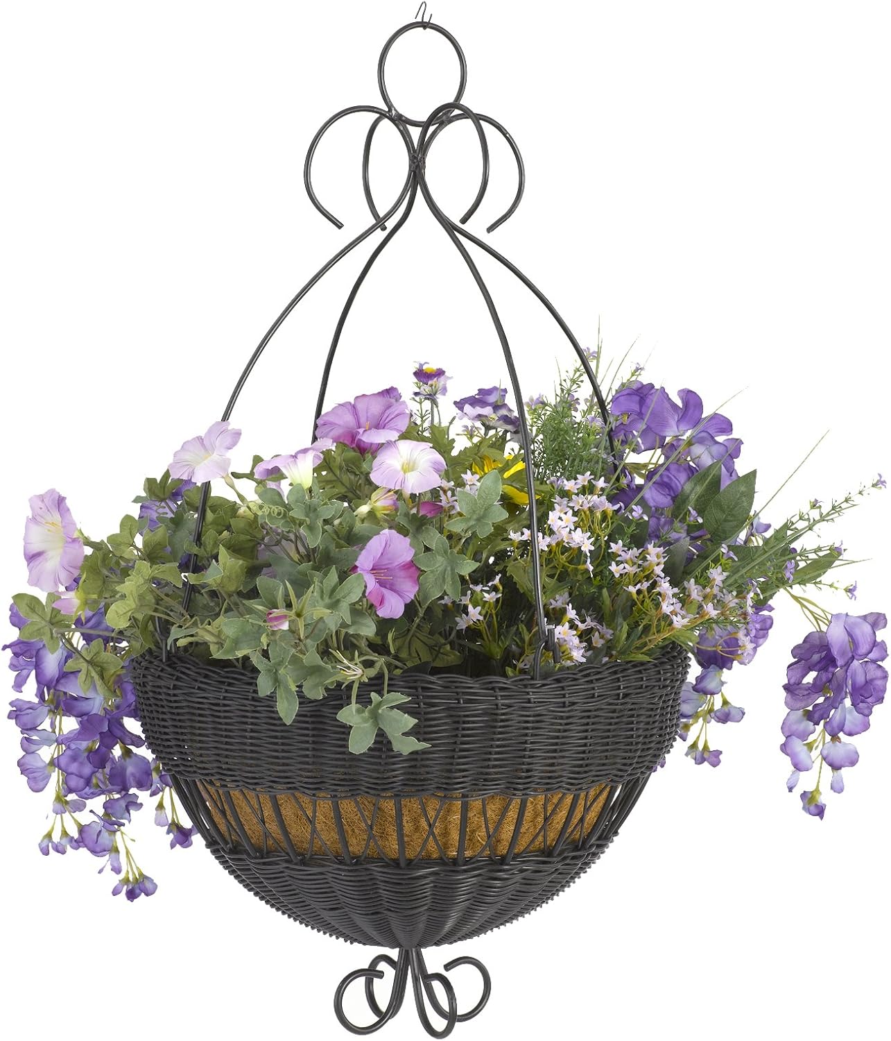 DMC Products 14Inch Resin Wicker Hanging Basket with Chain