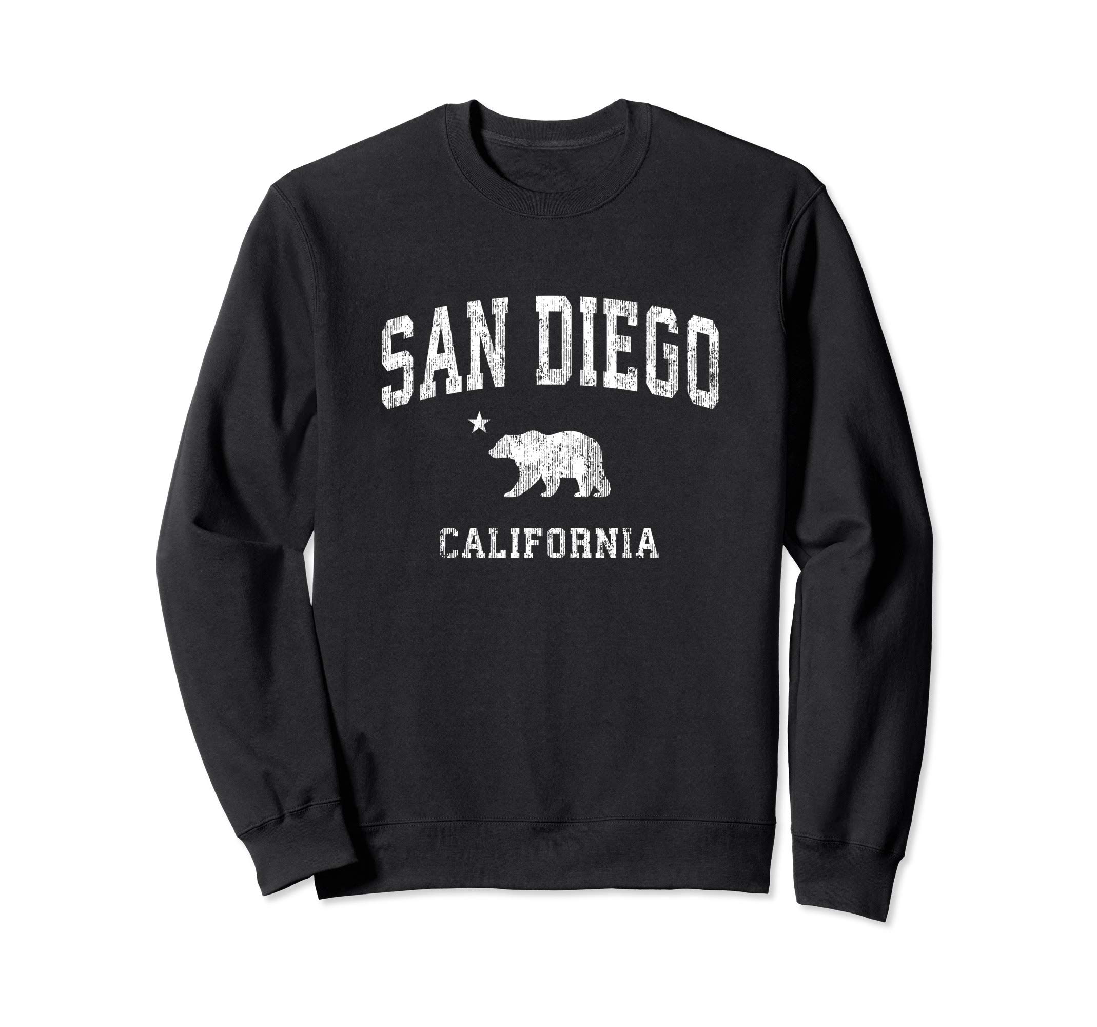 Vintage California Shirts & Throwback TeesSan Diego California CA Vintage Distressed Sports Design SweatshirtOEKO-TEX STANDARD 100