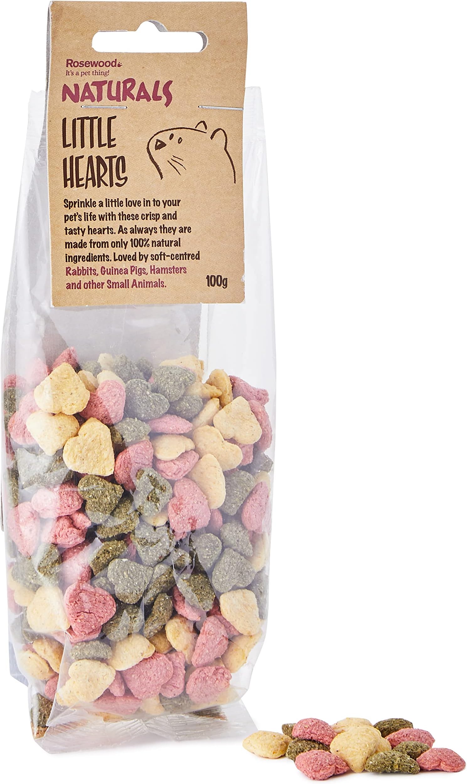 Rosewood Naturals Little Hearts, Rabbit Treats & Small Animal Treats