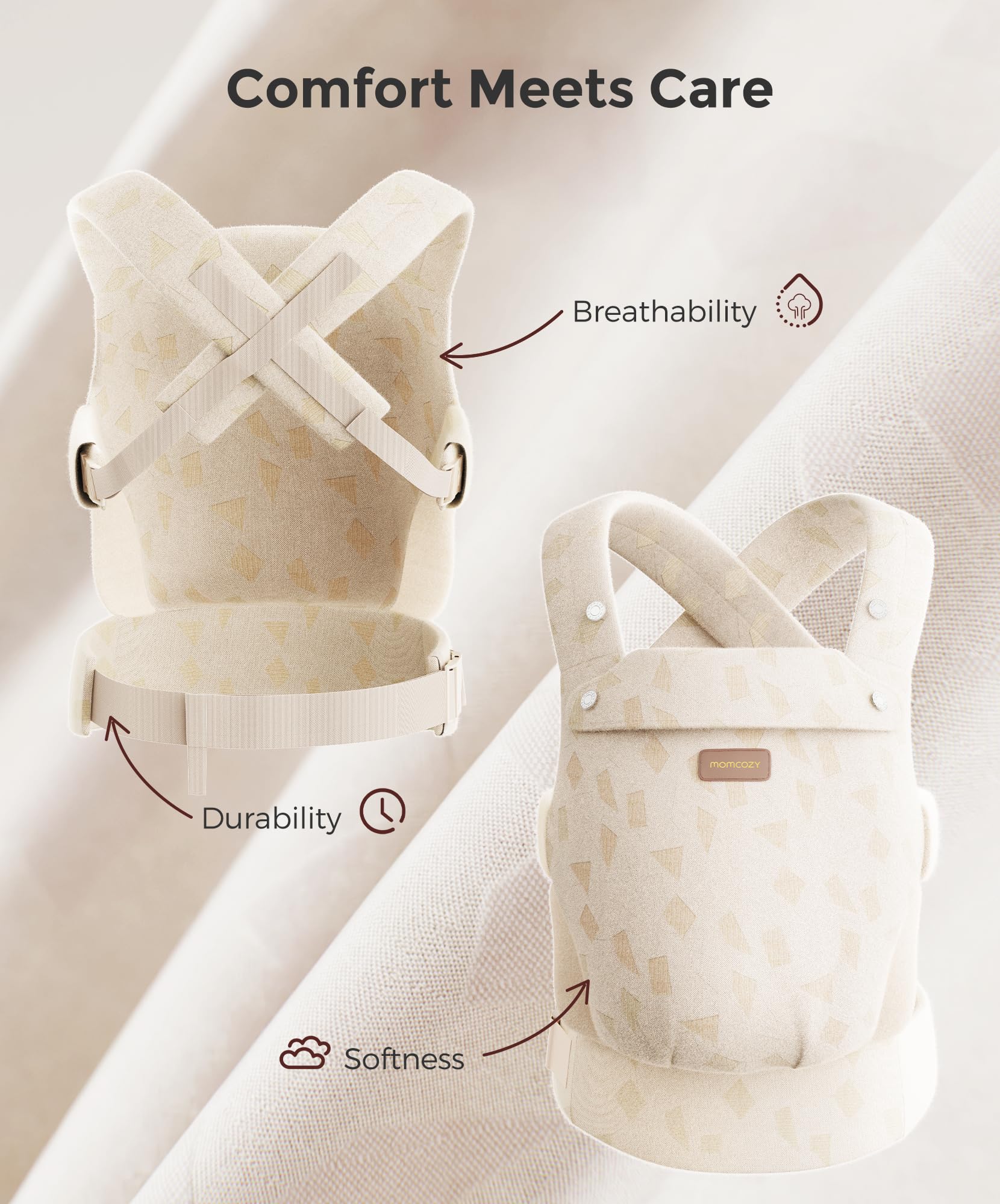 Momcozy Baby Carrier for 3-24 Months, Lightweight Ergonomic Cotton Carrier, Easy to Put On - Image 3
