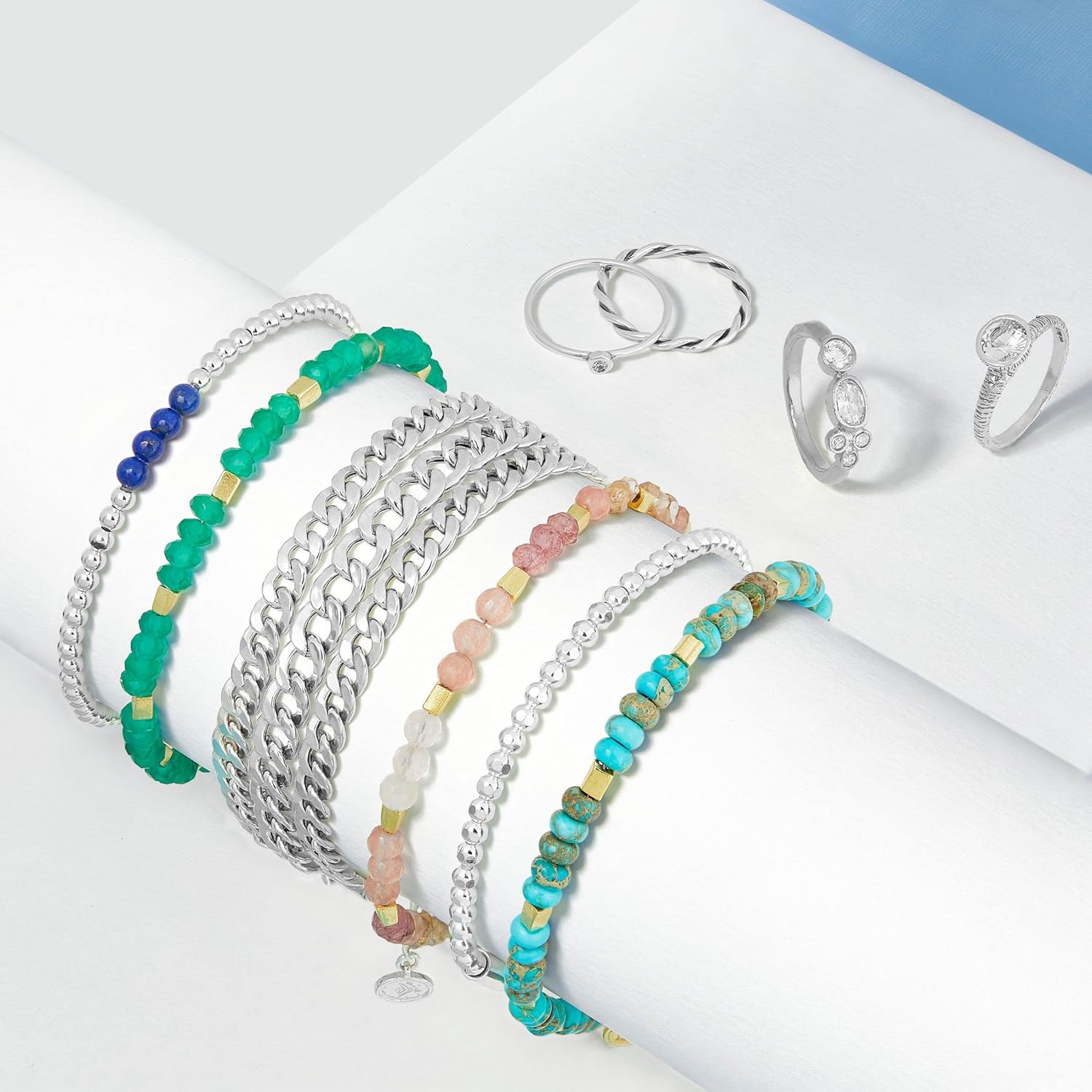 Silpada 'Loyalty' Natural Lapis Lazuli Stretch Bracelet in Sterling Silver, 6.75" (4mm) - Image 5