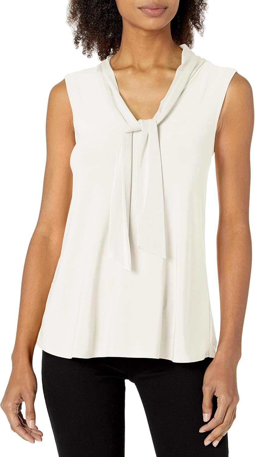 Star Vixen Women's Sleeveless Tieneck Blouse