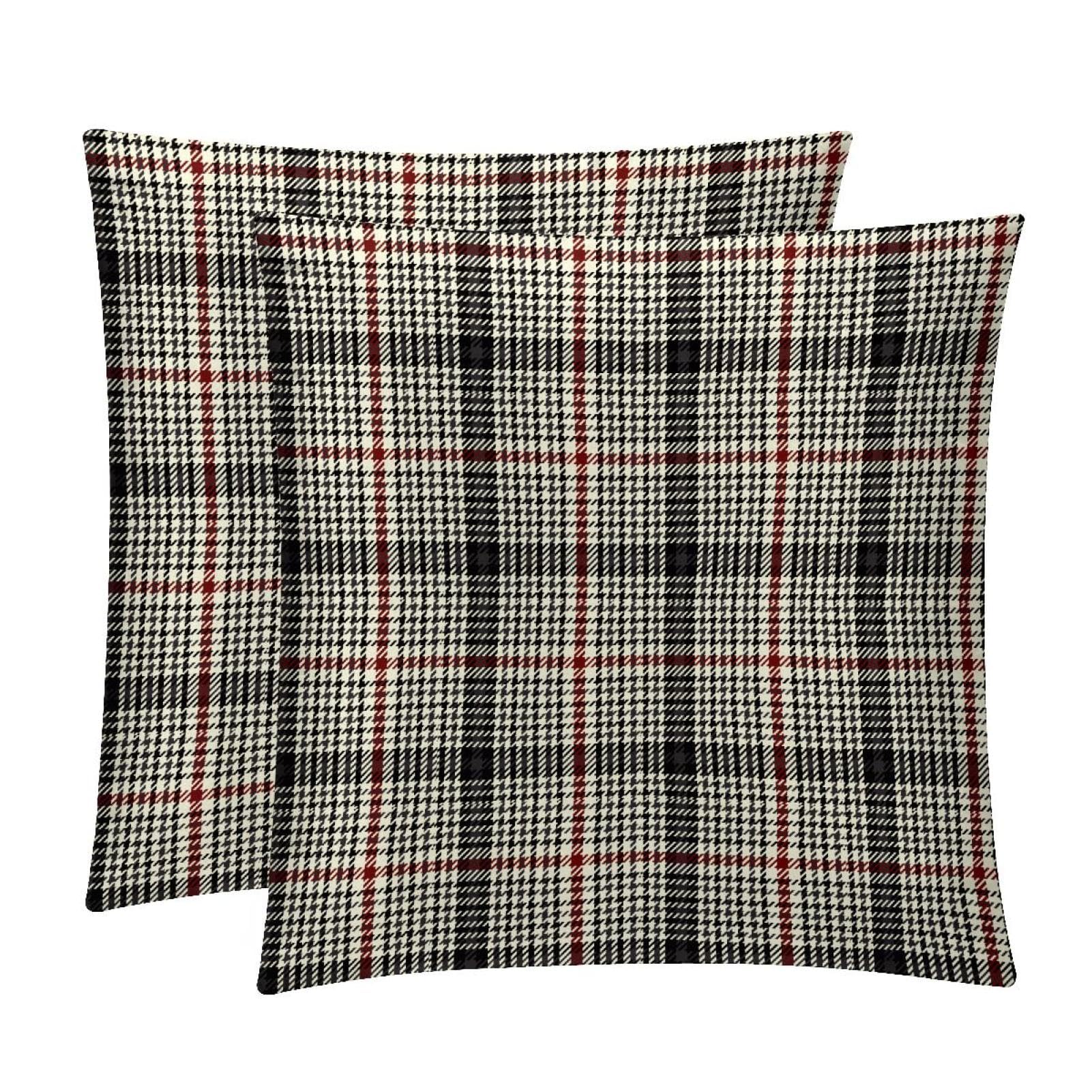 TDGKPZ Plaid Throw Pillow Covers 2 Pack Cushion Cases Decorative Pillow Cases Home Decor 45x45cm