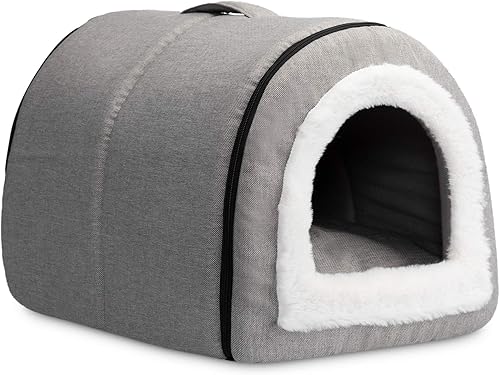 Miniatura 10 de Hollypet Cama de gato Line, cama plegable 2 en 1, casa de cueva con forma de animal, cama para dormir para mascotas, color azul
