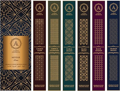 AAKRITI - Varillas de incienso de lujo natural de alta calidad, de larga duración, no tóxicas, relajantes, energizantes, refrescantes, meditaciones,