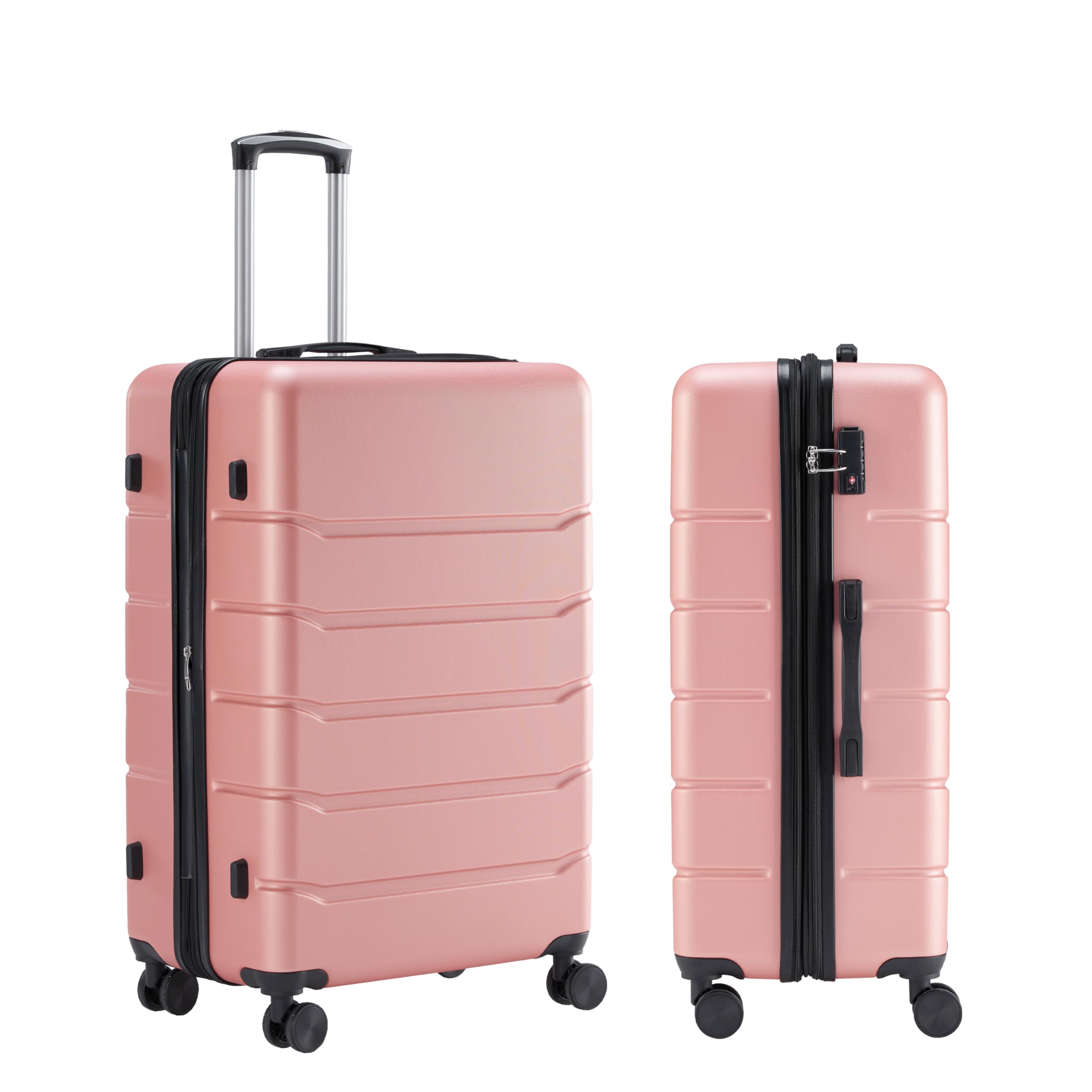 Simple Deluxe 20 Inch Expandable Hardside Carry On with Spinner Wheels & TSA Lock, ABS Hard Shell Lightweight Rolling Luggage Suitcase, Pink