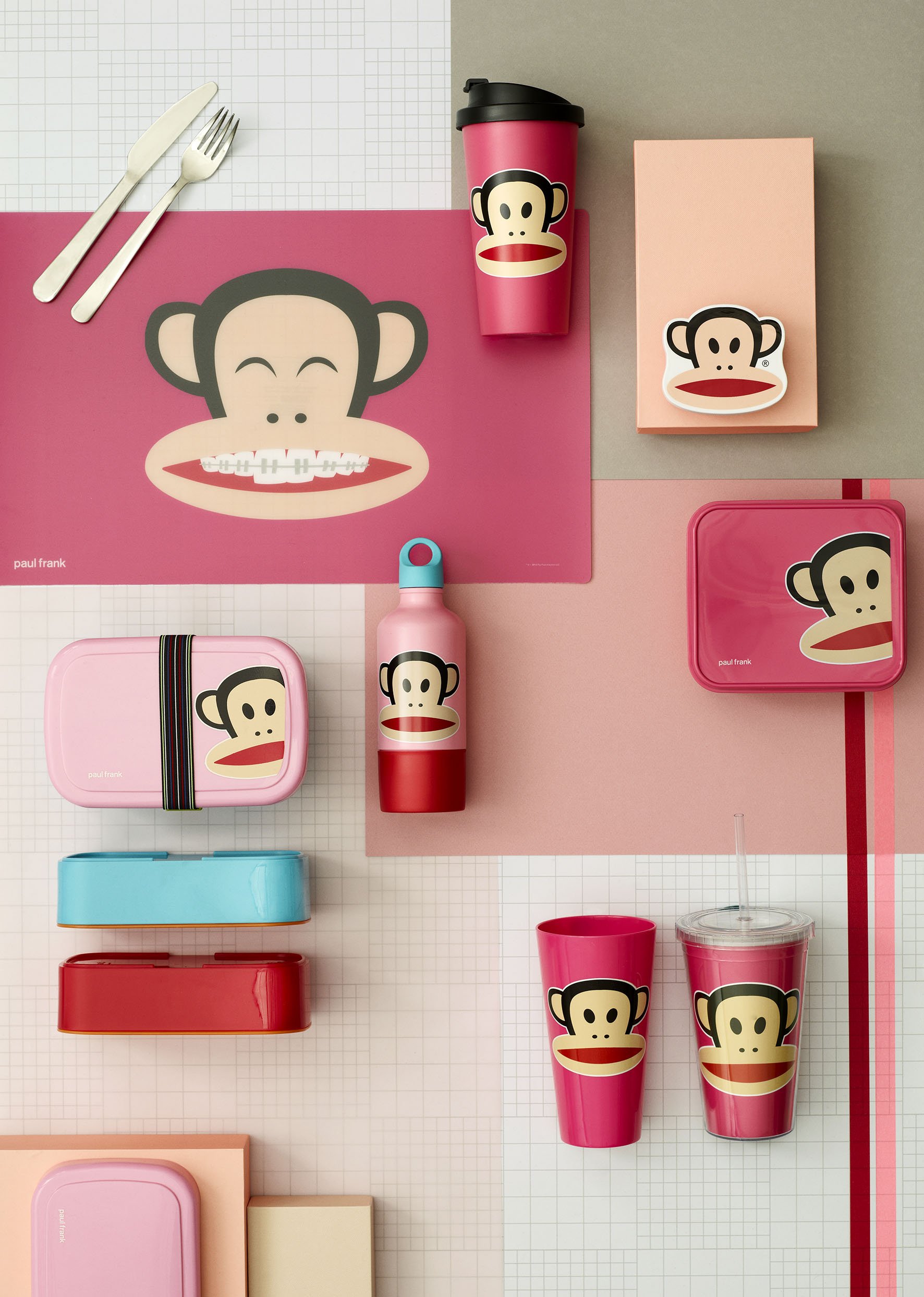 Room Copenhagen F20101001 - Bicchiere Paul Frank con Coperchio, 18,5 x 9,5 x 9,5 cm, Colore: Rosso