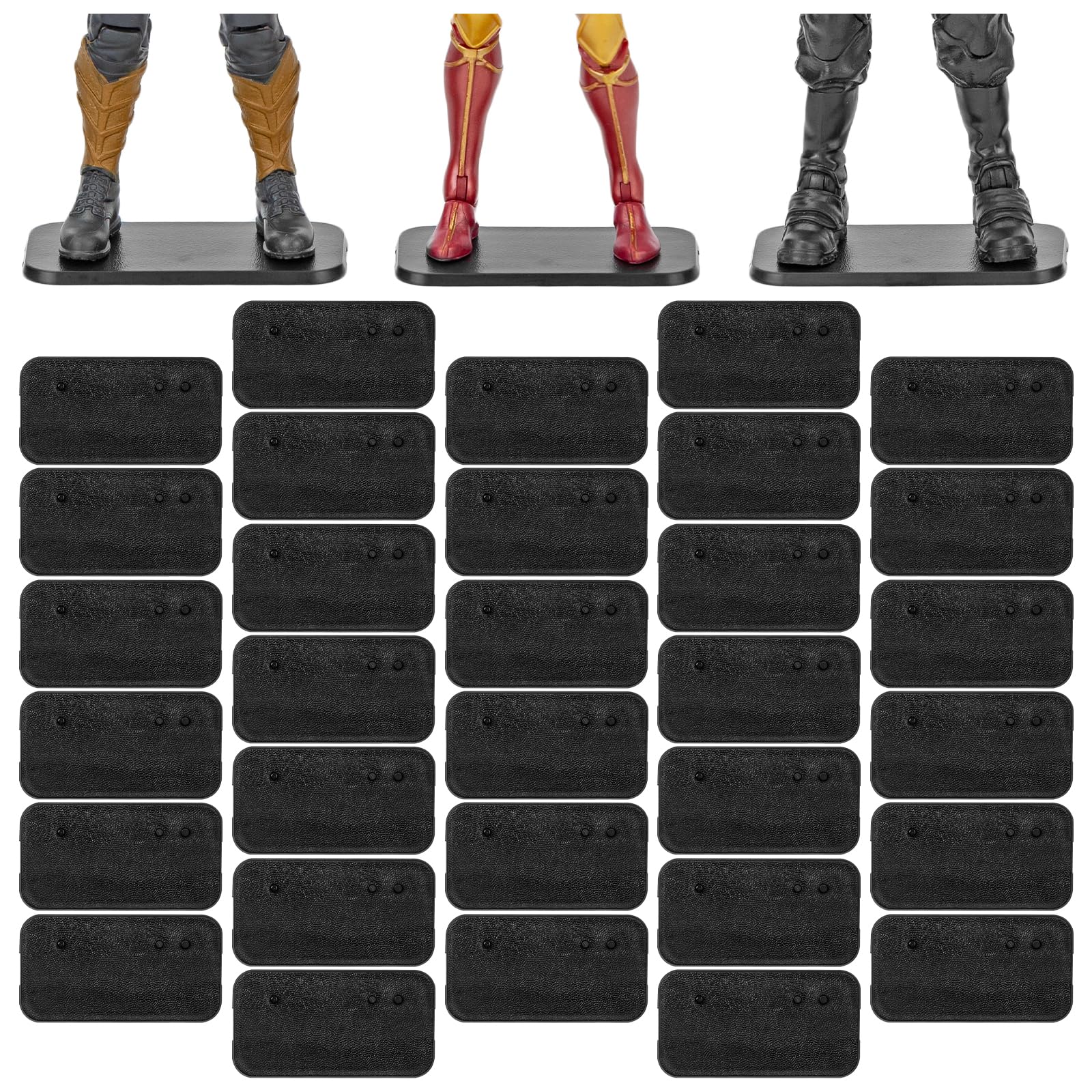 DisplayMore 32 Pieces Plastic Action Figure Display Stand Base ,Multi-PEG Model Support Stand Compatible with 6 inch Star Wars Black Series Figure Toy