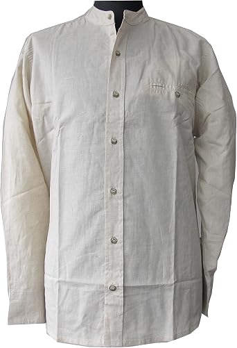 Irish Collarless Linen Grandad Shirt 
