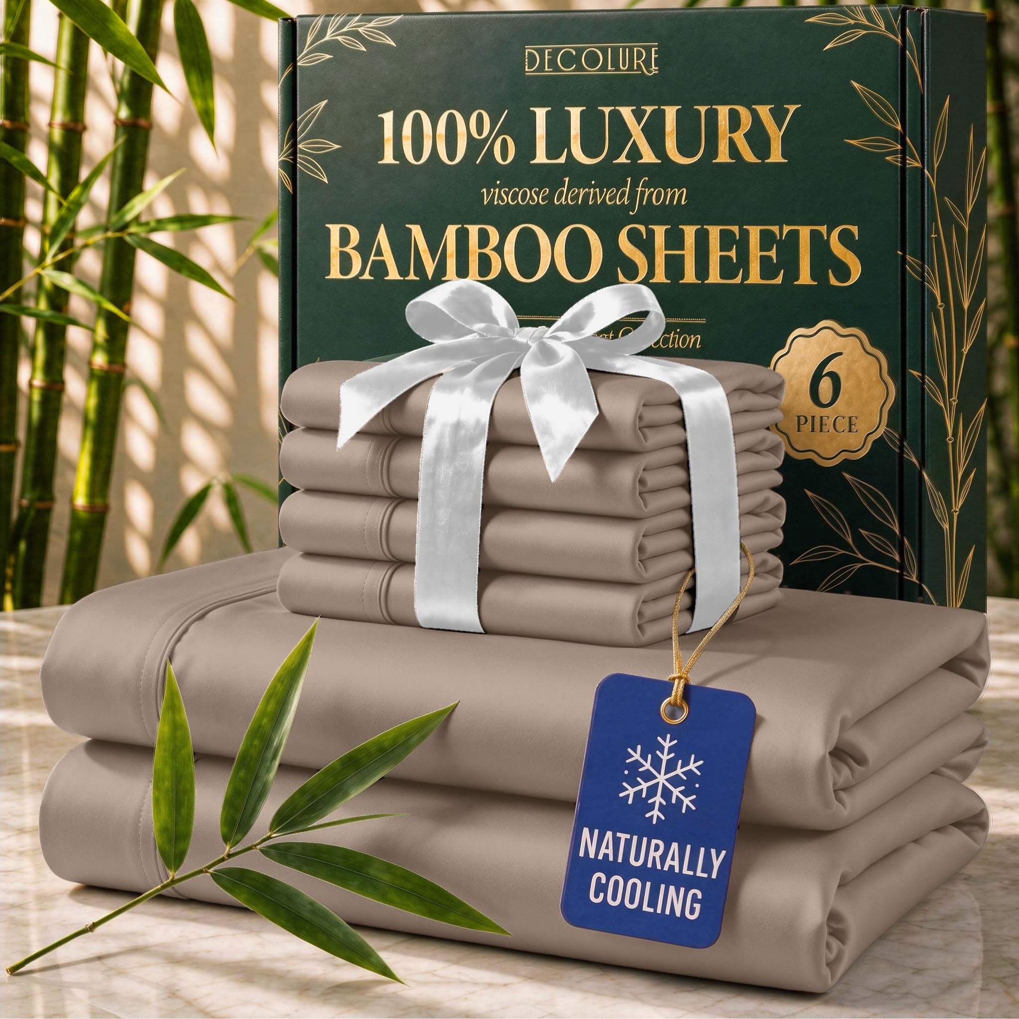 Amazon.com: DECOLURE 100% Viscose Derived from Bamboo Sheets Queen