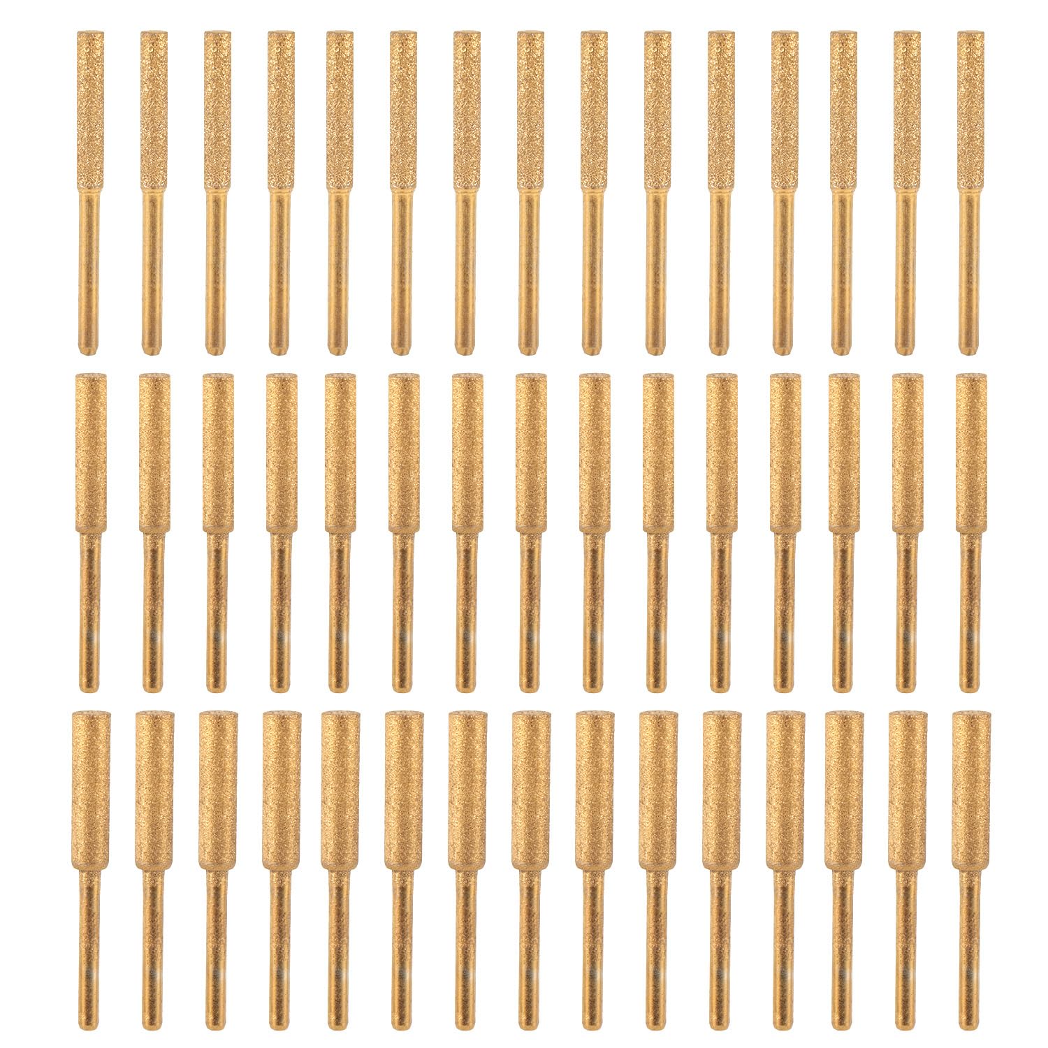 45pcs Diamond Chainsaw Sharpener Bits, 3 Size High Hardness Diamond Chain Electric Chainsaw Sharpening Wheels Stone Bits for Wood Jewelry Stone Glass Polishing(4mm/4.8mm/5.5mm)