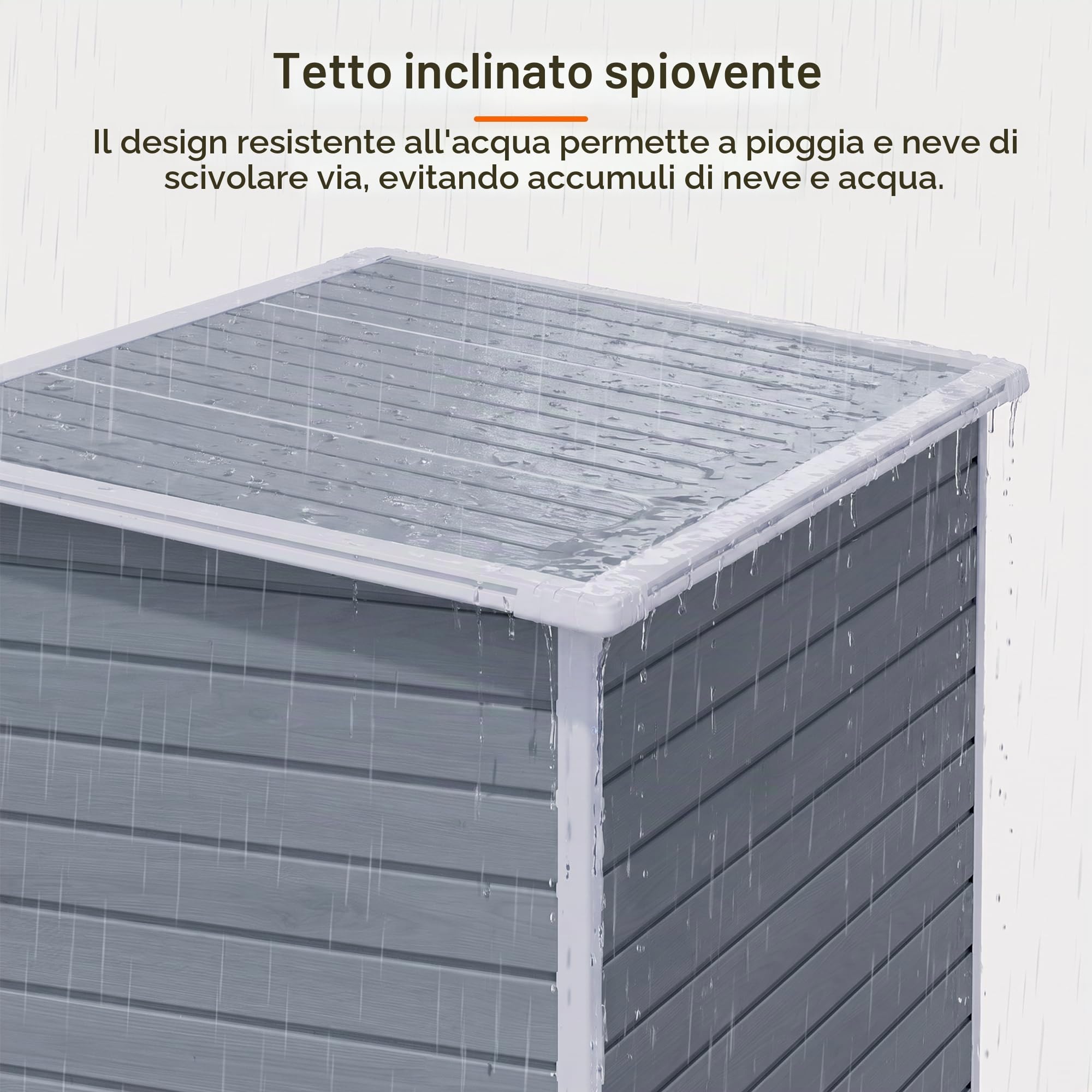 Casetta da Giardino in Resina,Capanno Porta Attrezzi Intemperie con 1 finestra, 1 porta 156×104×186 cm,Grigio