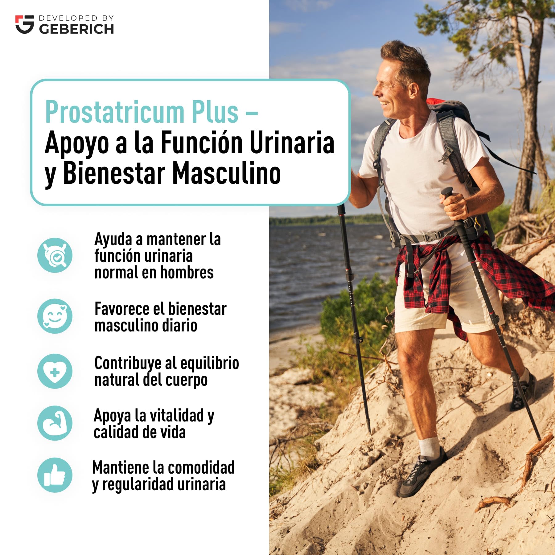 Cápsulas PROSTATRICUM PLUS | Vitalidad Masculina | Quercetina en polvo 300 mg + Serenoa repens | Bienestar urinario | con Licopeno y Zinc | 30 cápsulas