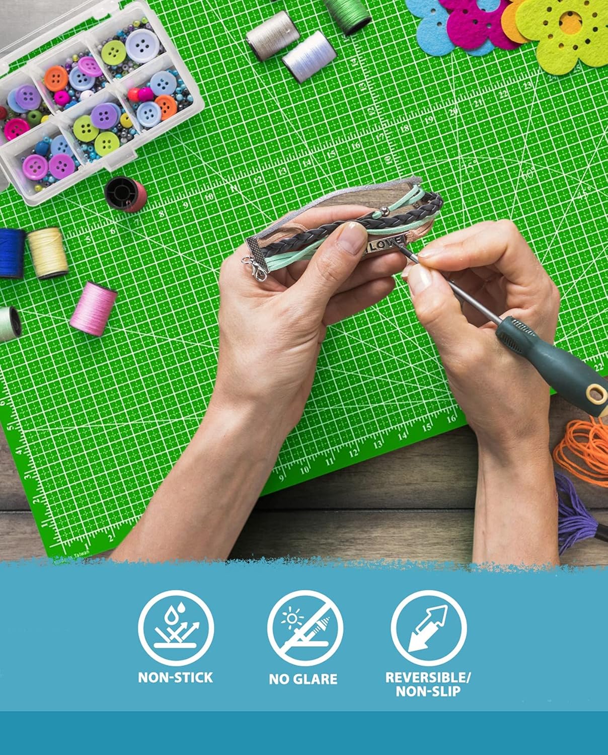 G+ A1 23 x 35 Self-Healing Crafting Cutting Mat Double-Sided, Non Slip, Durable, 5-Ply Cutting Board for Sewing and Quilting Perfect for Art&Craft Projects (Made in Taiwan) Prime Member get extra off