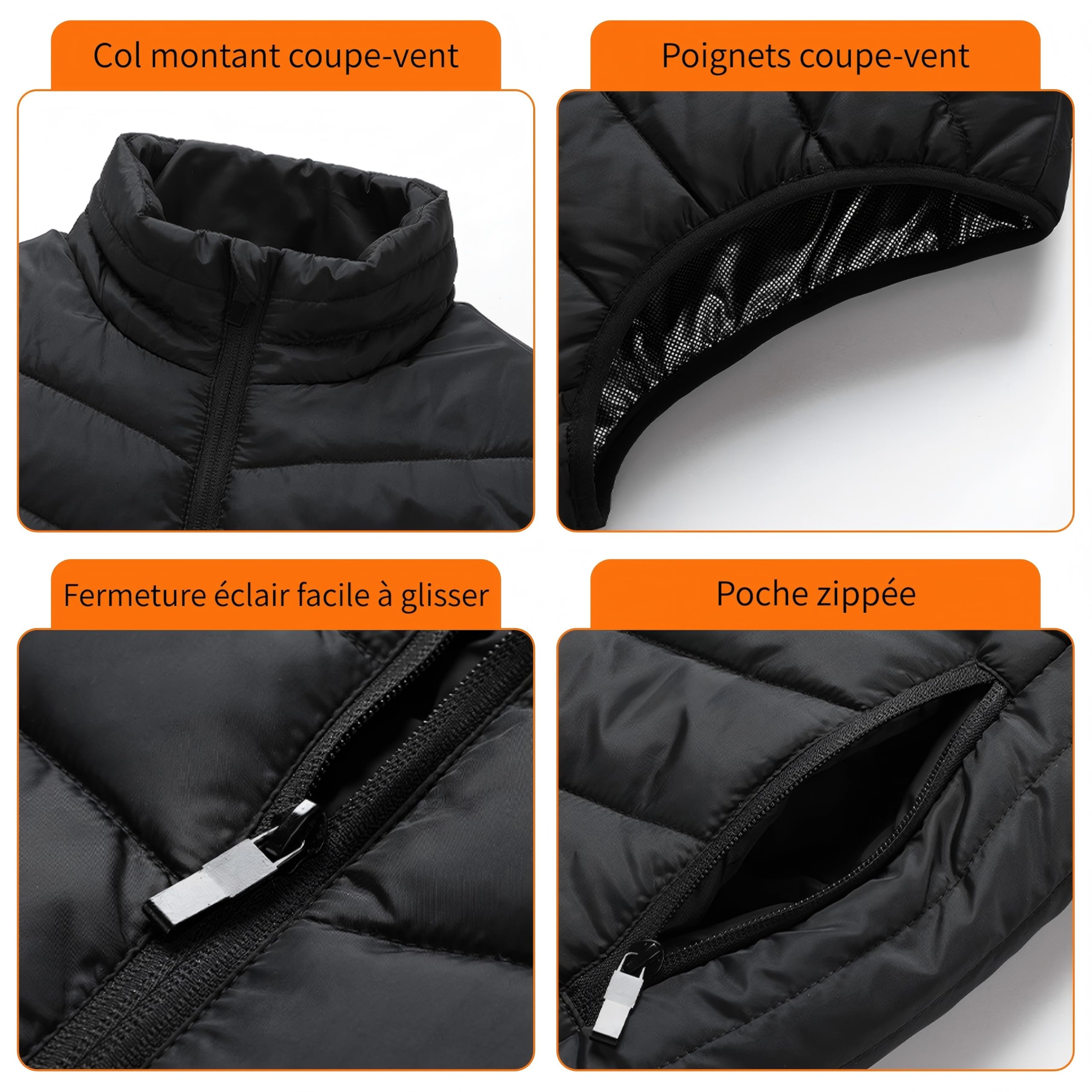Gilet Chauffant, Veste Chauffante Femme avec Batterie, Doudoune sans Manche Chauffante Convient pour le Ski de Plein Air