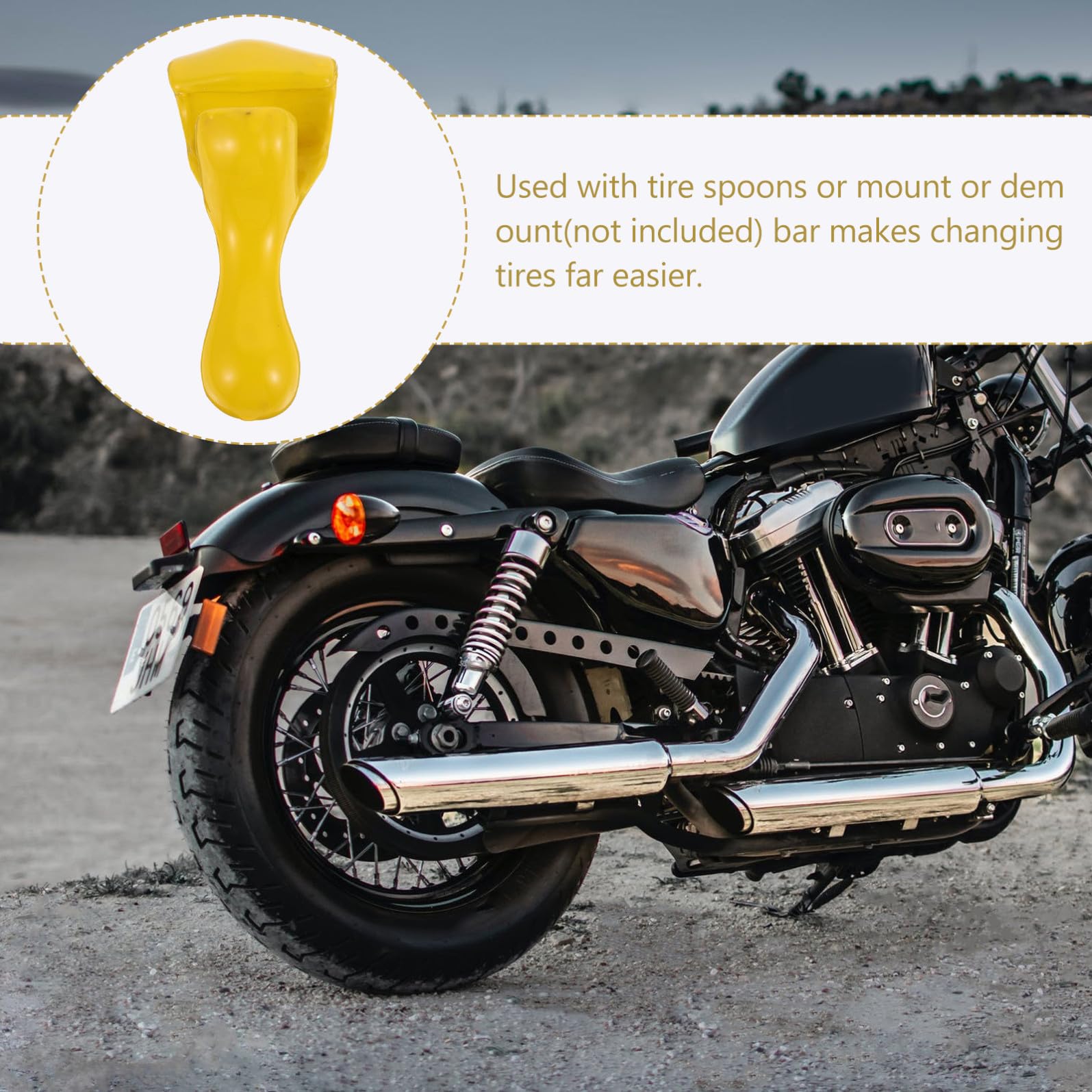 GALPADA Motorrad Reifenwechsel Werkzeug Reifenwulsthalter aus Gummi Pvc und Eisen Leicht und Stabil zur Reifenmontage und Reifenreparatur Am Motorrad Gelb