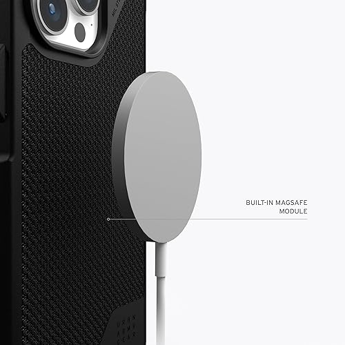 Miniatura 4 de URBAN ARMOR GEAR UAG - Funda compatible con iPhone 15 Pro de 6.1 pulgadas, funda Metropolis LT Kevlar negra con imán integrado compatible con carga