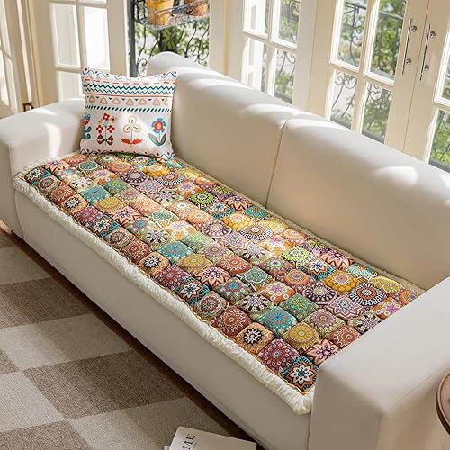 Miniatura 2 de Funda de sofá para perros, fundas antideslizantes para sofá para mascotas, fundas de sofá lavables y bohemias para sofá de 3 cojines, apta para