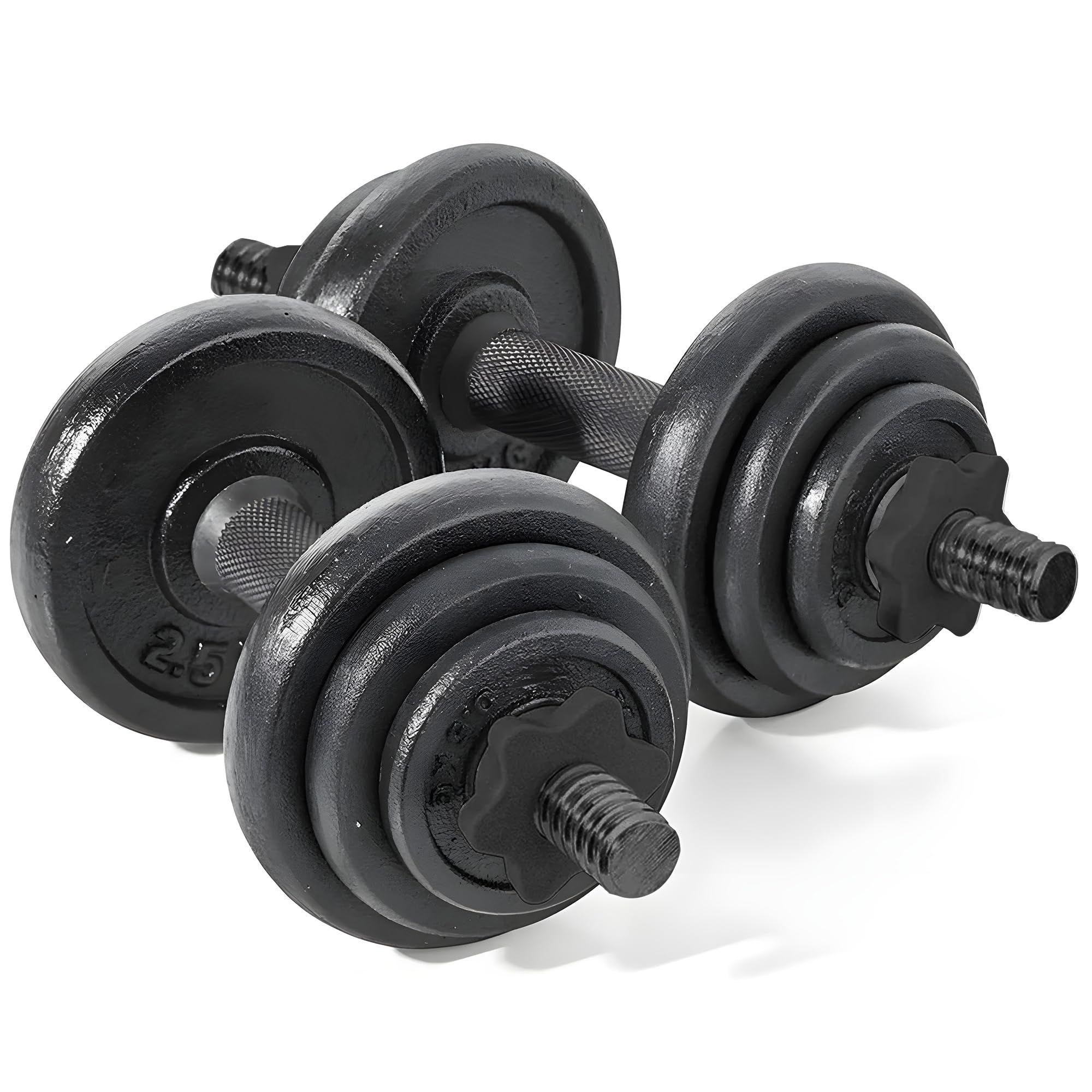 Hanteln Set verstellbar 20 kg, Kurzhanteln aus Gusseisen mit Transportkoffer, Hantelset mit 12 Gewichtsscheiben, Gewichte für Frauen und Männer, Dumbbells für Home Gym, Krafttraining zuhause