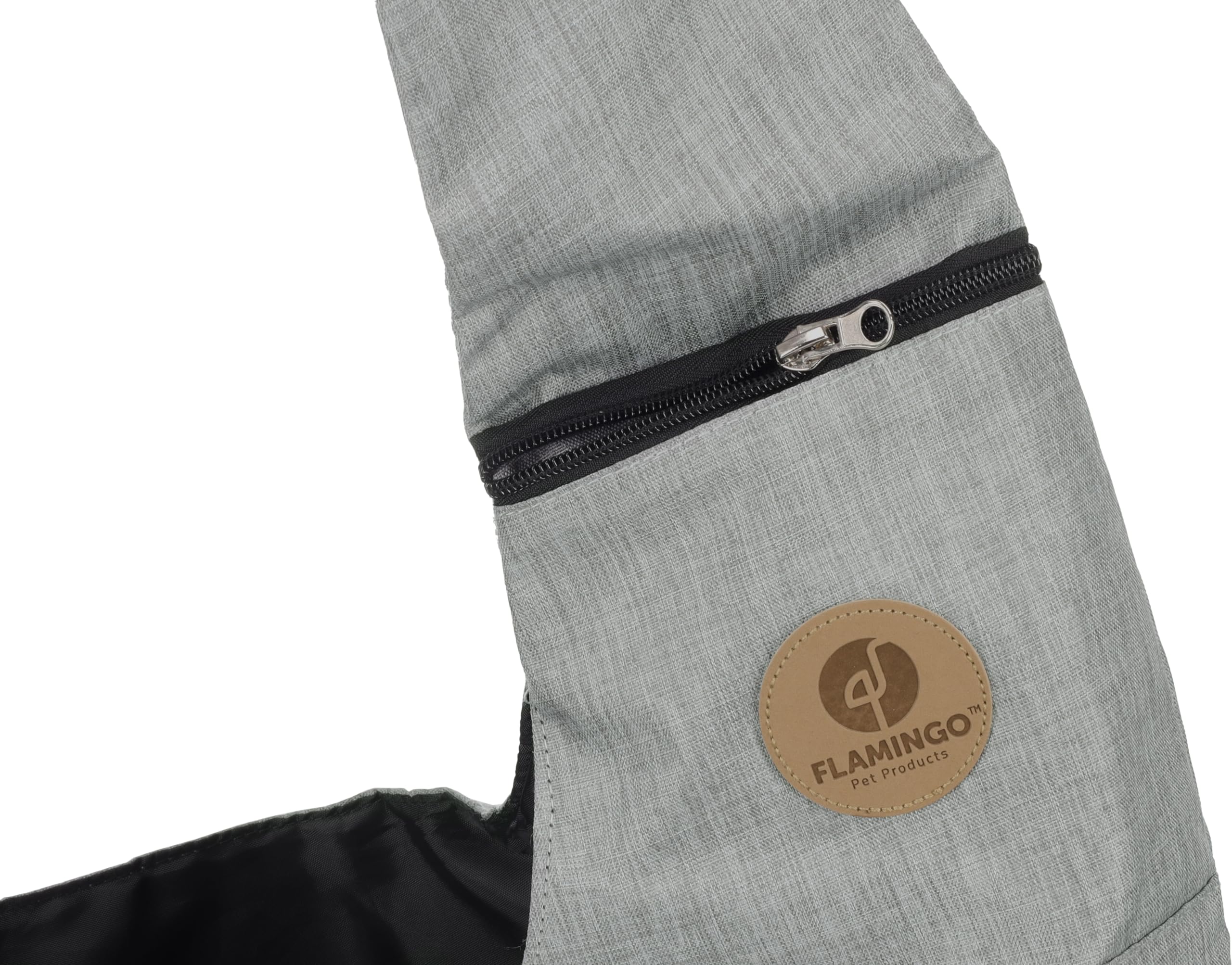 Mochila para Gatos – Perros – Kanga Gris – Mochila ventral en poliéster con ventilación y Bolsillo Extra