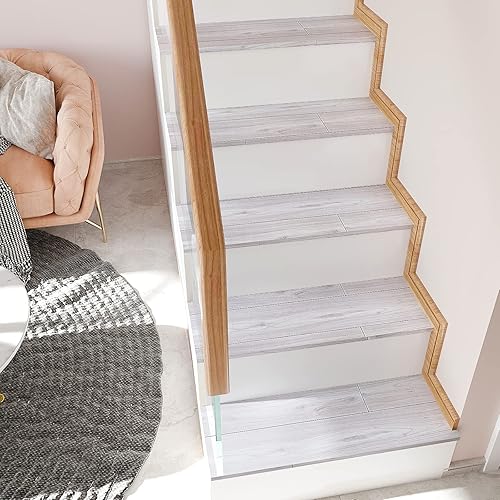 Miniatura 8 de VEELIKE Azulejos de madera costera de 6 x 36 pulgadas, despegar y pegar, impermeables, de tablones de vinilo, aspecto de madera, azulejos laminados