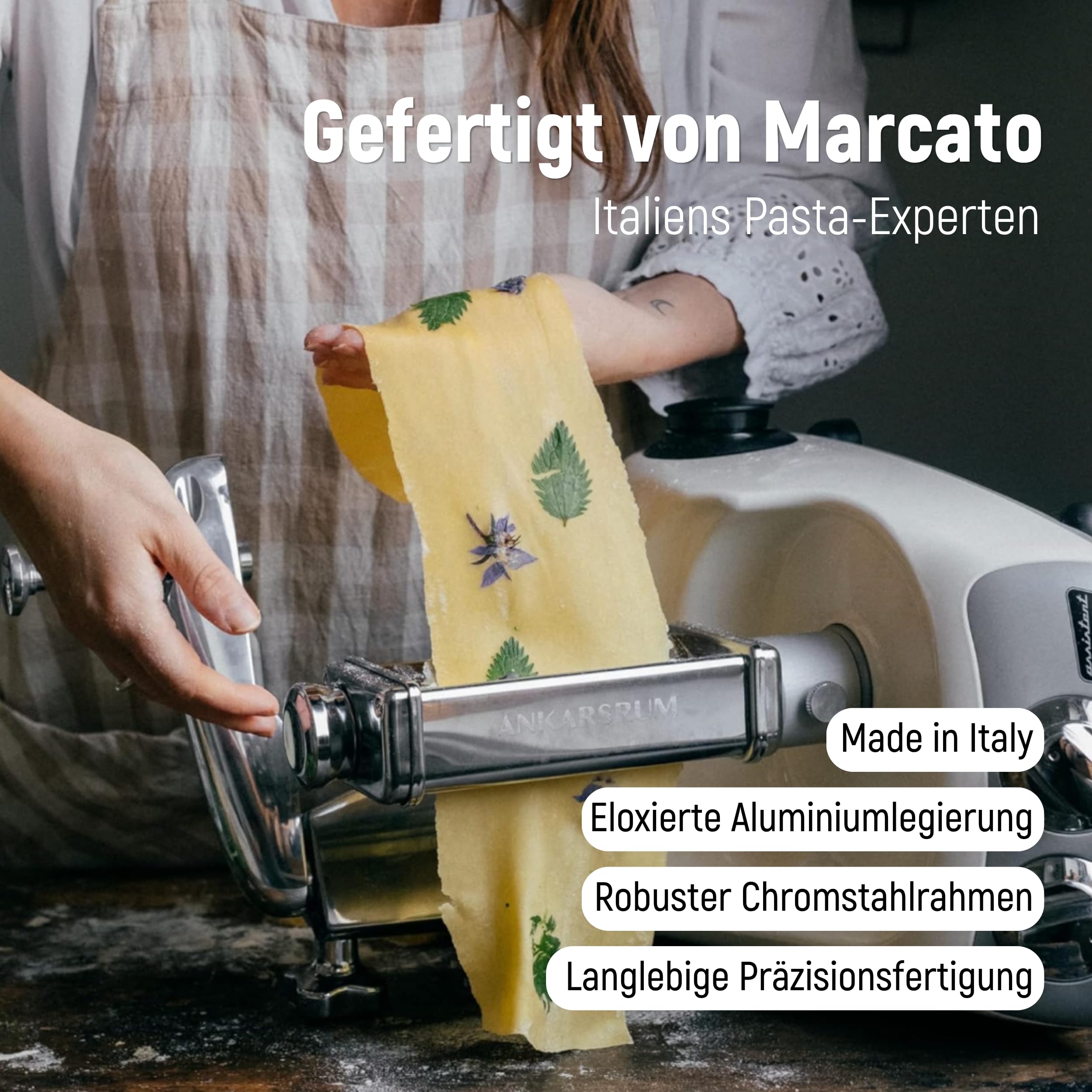 Ankarsrum Pastawalze Lasagne | Nudelaufsatz für frische Pasta & Lasagneplatten, passend für alle Ankarsrum Küchenmaschinen (N1–N30)