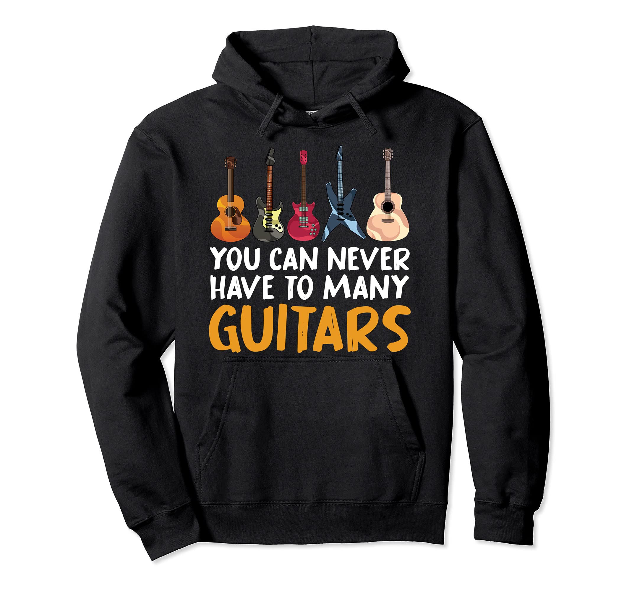 Funny Guitarist Acoustic Guitar Musician Electric Guitar Pullover Hoodie, Black