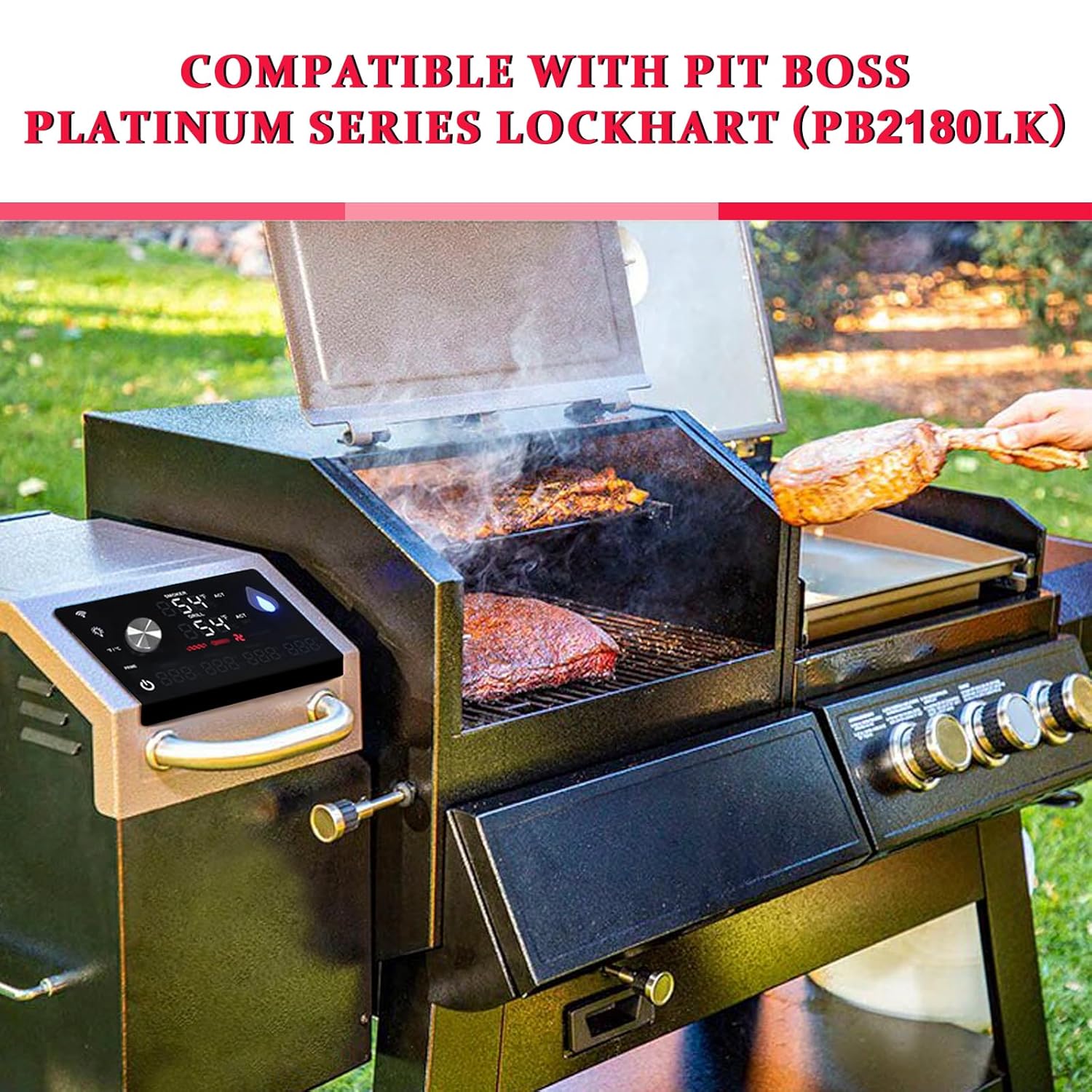 Replacement 80042 WiFi Digital PID Control Board Parts for PB2180LK, Compatible with Pit Boss Lockhart Platinum Pellet/Smoker Combo Grill, Comes with Bluetooth Function