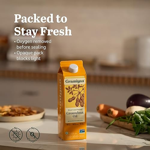 Miniatura 6 de Gramiyaa Aceite de cacahuete virgen prensado en frío para cocinar  33.81 onzas líquidas (1 litro)  Aceite de cacahuete prensado de madera 100% puro,