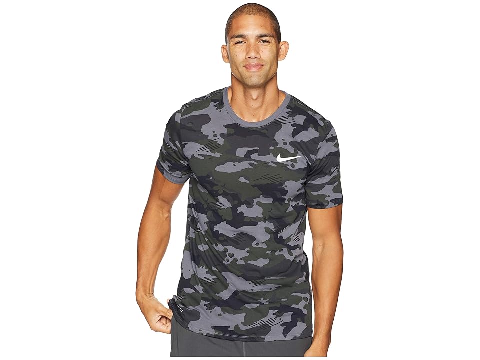 

Nike Dry Tee Dri-FIT Cotton Camo Aop (Dark Grey/White) Men's Clothing