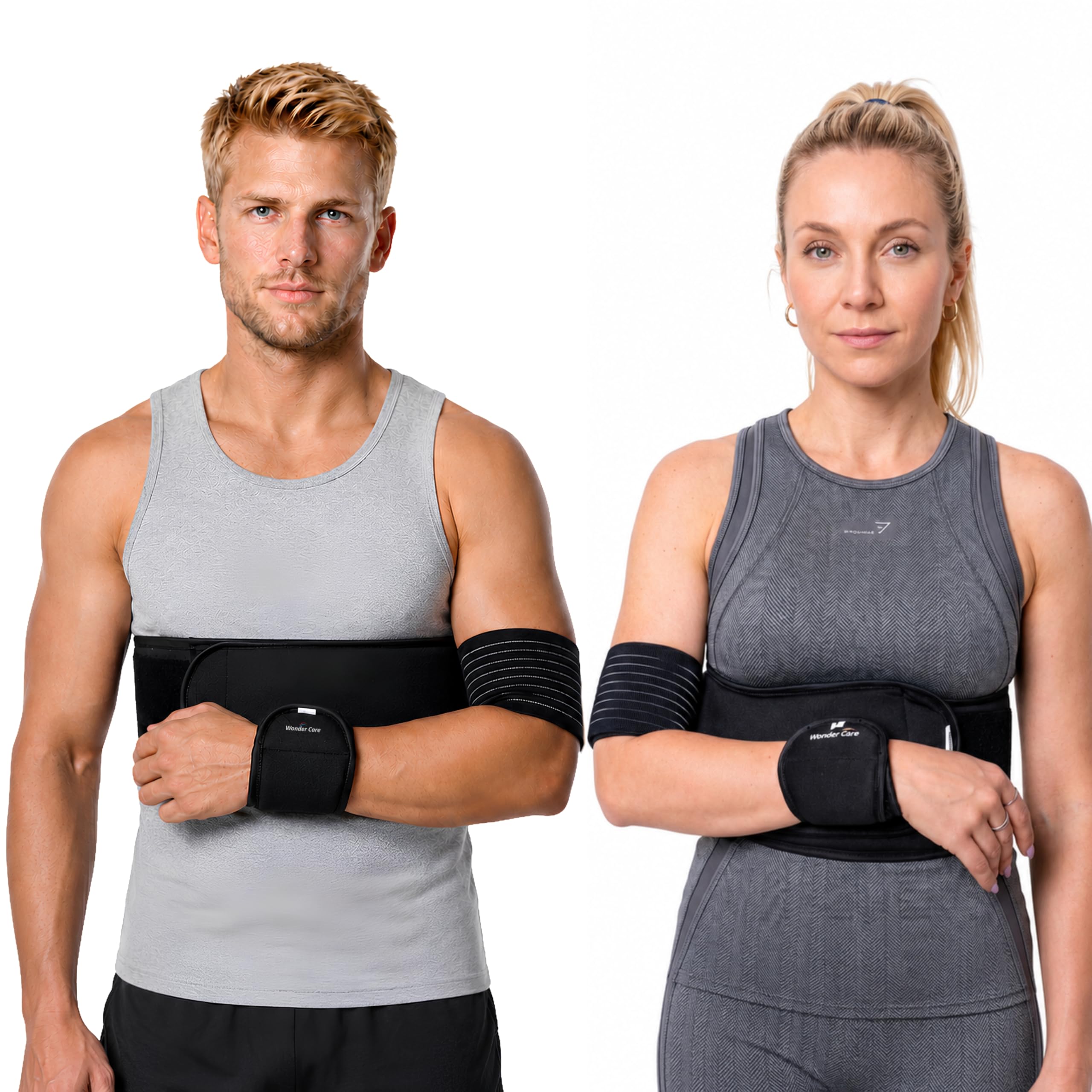 Wonder Care-Lewe Prawe ramię Immobilizer Ramię Elastyczny pasek do obojczyka Kołnierz kości zwichnięcie Suwichnięcie stabilizator barku stabilizator uciskowy po operacji mankietów rotator - czarny rozmiar 2