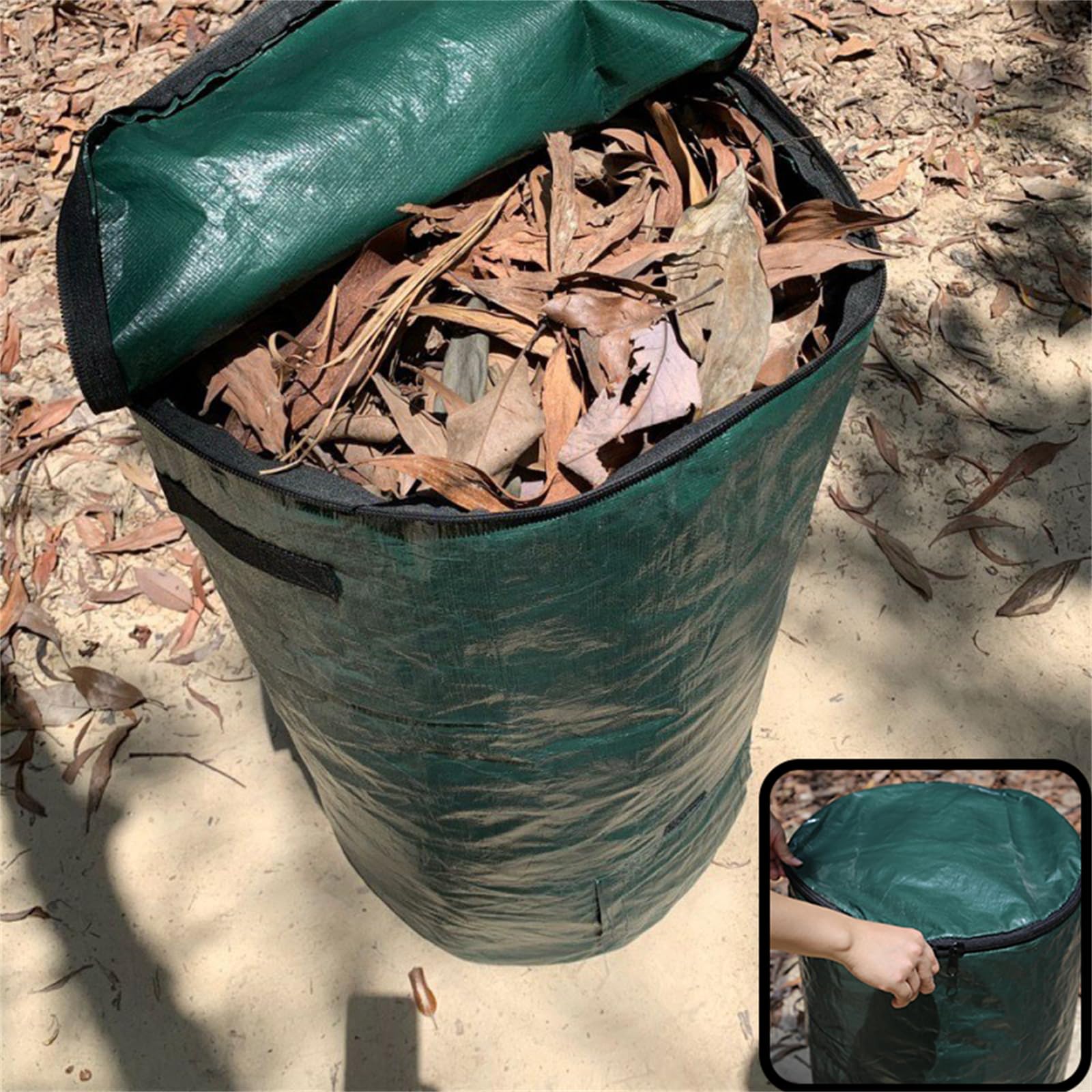 Kompostbeutel 100 Liter – Aus PE, Mit Reißverschluss & Zugangstür, Für Garten & Küche