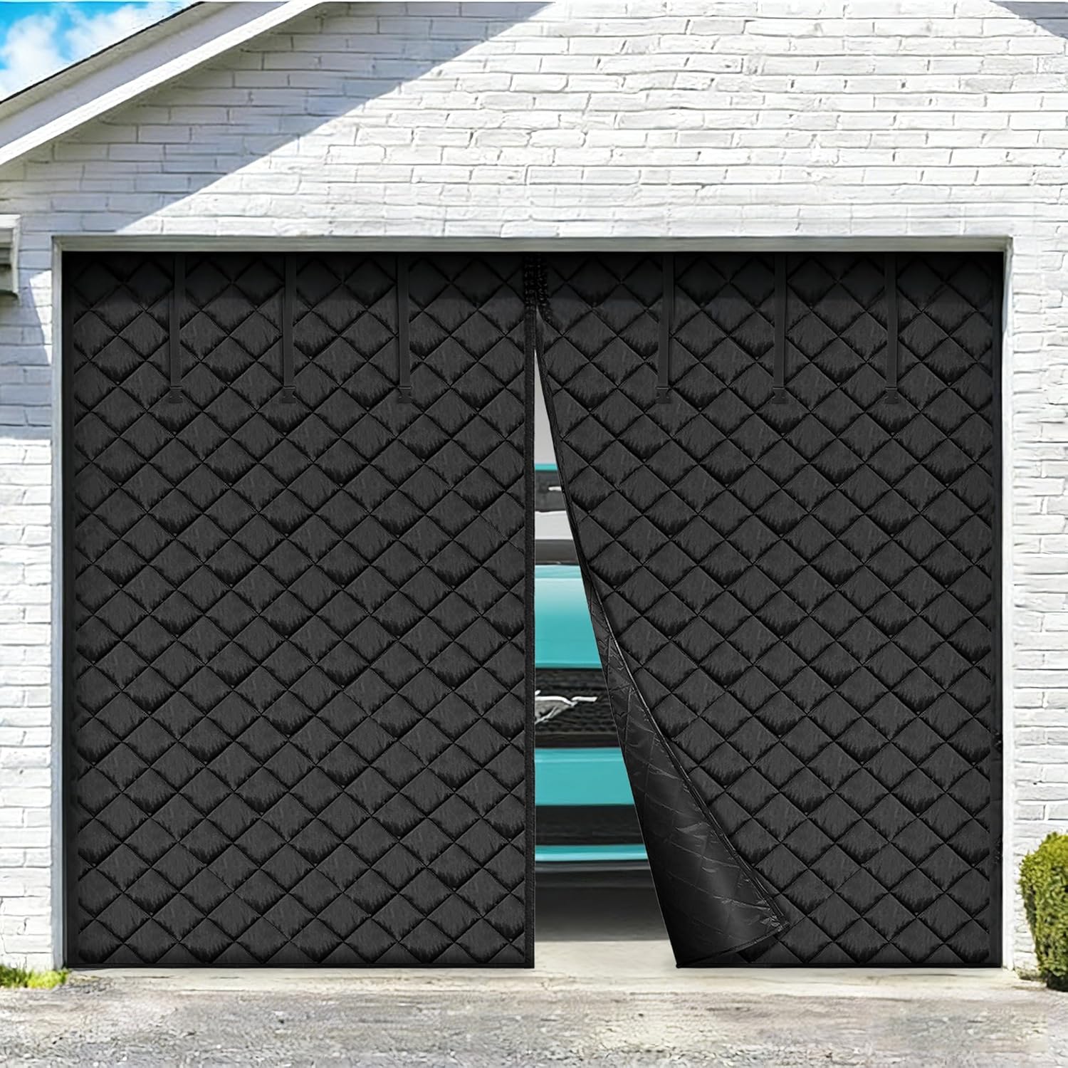 VEVOR Garage Door Screen for Winter, 8x7FT Garage Door Insulation Kit, Magnetic Thermal Insulated Garage Door Cover Curtain with Enhanced Heavy Duty Weighted Bottom, Waterproof Windproof Soundproof