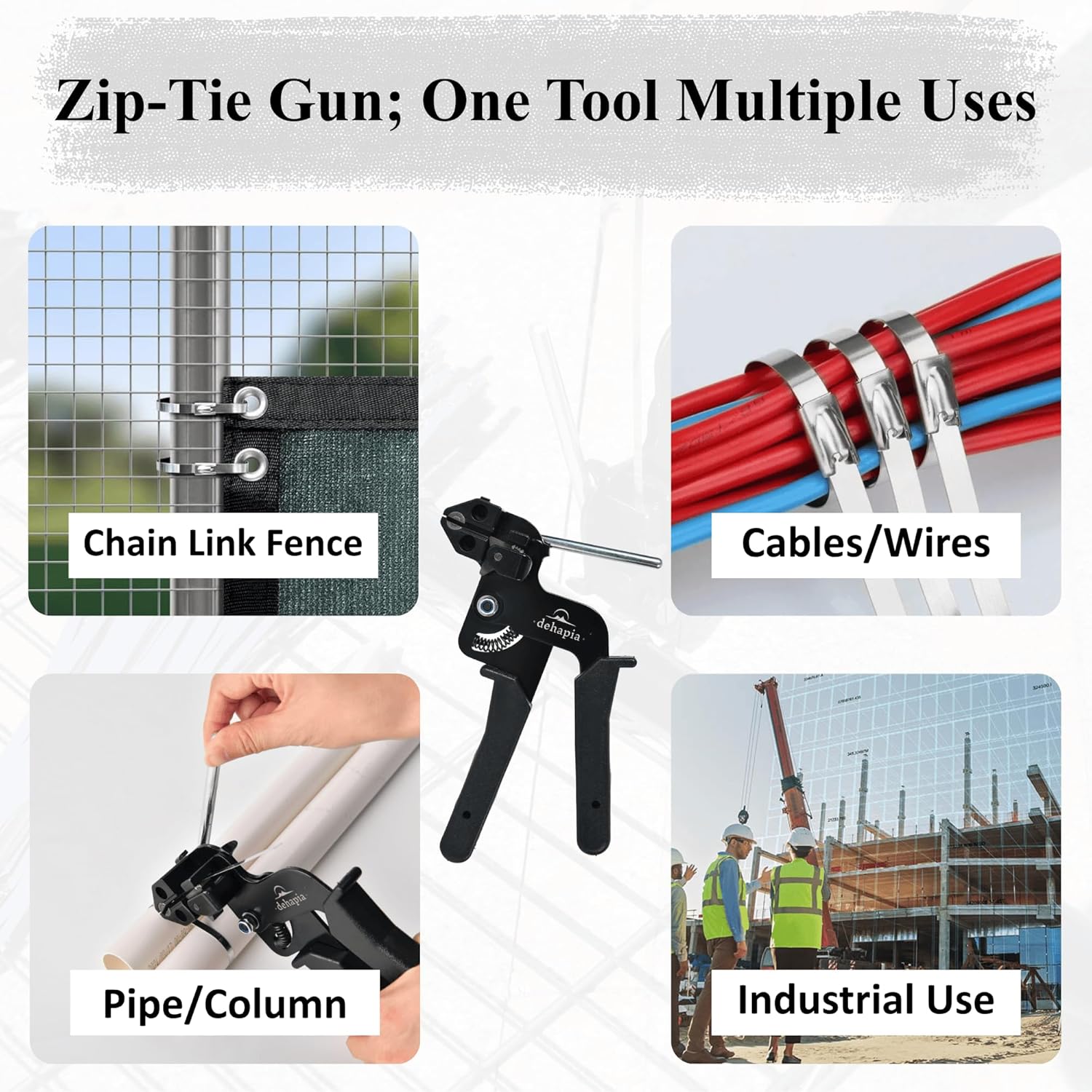 Heavy Duty Stainless Steel Cable Tie Gun Kit – 150 PCS 11.8" 304 Metal Zip Ties with Professional Tensioning & Flush Cutting Tool for Fence, Exhaust & Outdoor Use