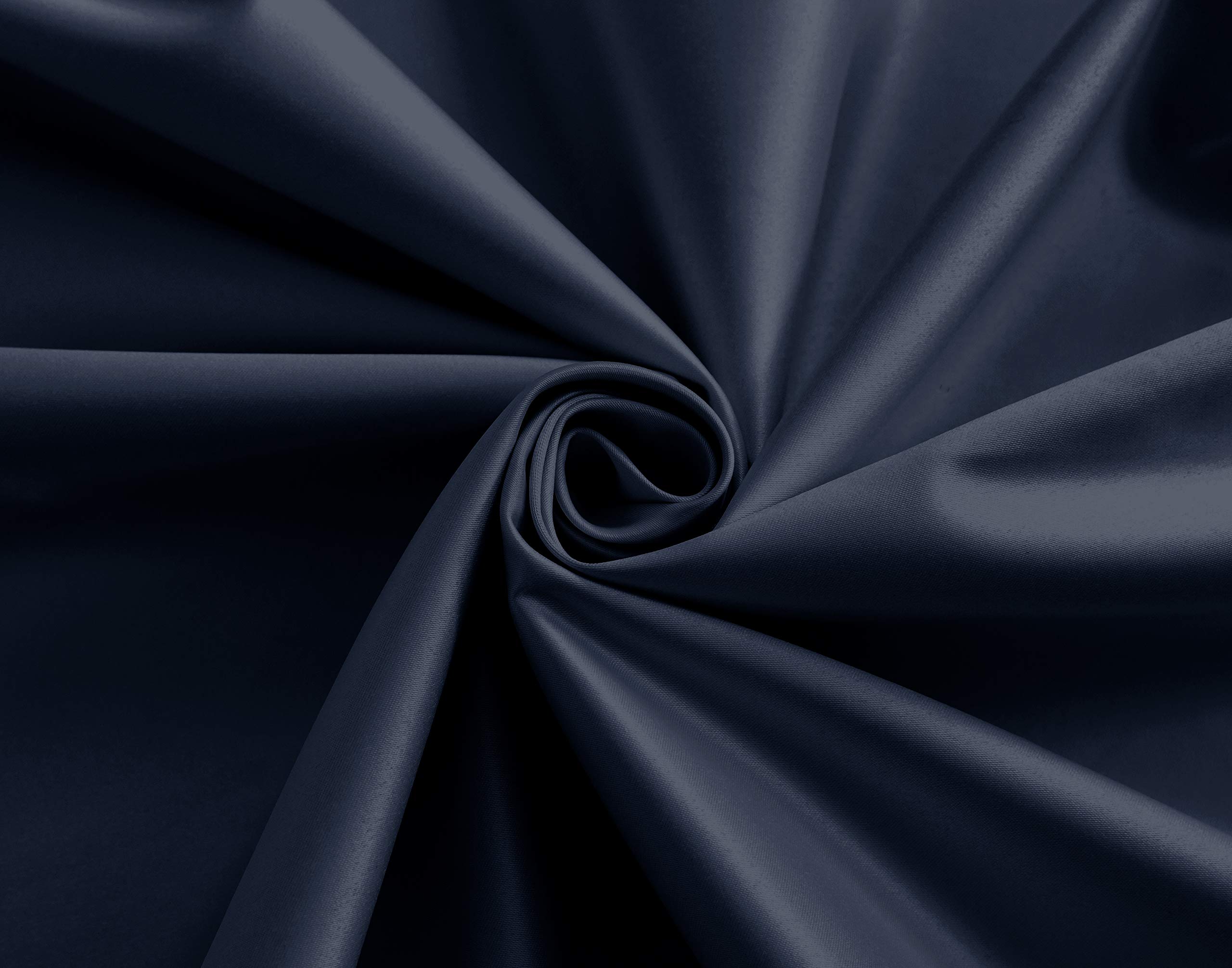 COASTLINE Ultra Soft Satin Navy Blue 100% Blackout Eyelet Curtain Window Treatment Drapes 2 panels for Bedroom, Livingroom, Kids Nursery Room W66 x L54 inch — view 6