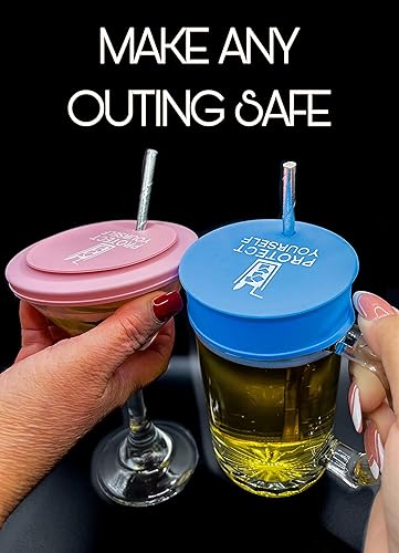 Miniatura 6 de Protect Yourself - Funda de bebida paquete de 3 cubierta de bebida para protección contra el alcohol tapas de silicona para tazas cubierta de