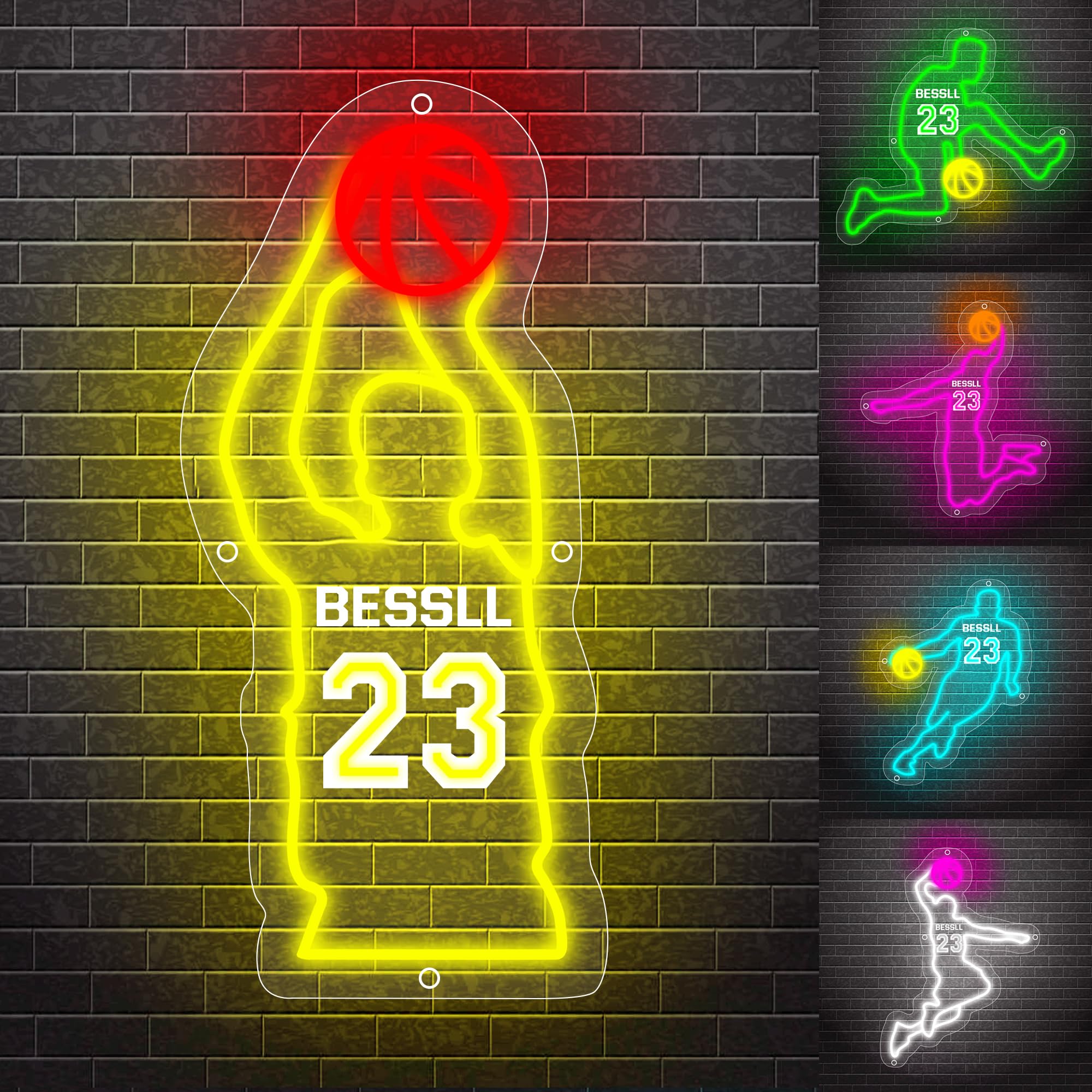 Baloncesto Personalizado Nombre Led Luces de Neón Jugador de Baloncesto Light up Sign Baloncesto Arte de la Pared Baloncesto Luz de Noche Baloncesto Deportes Luces de Neón Navidad Cumpleaños