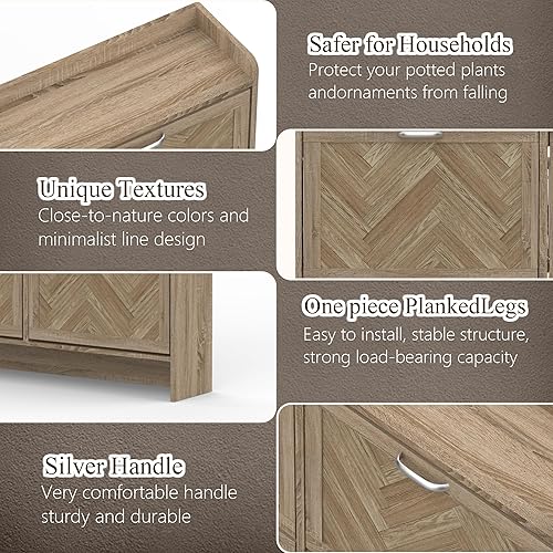 Miniatura 5 de MISHAO Armario de almacenamiento de zapatos con 4 cajones abatibles, armario oculto estrecho para zapatos con patas de metal y estante ajustable,