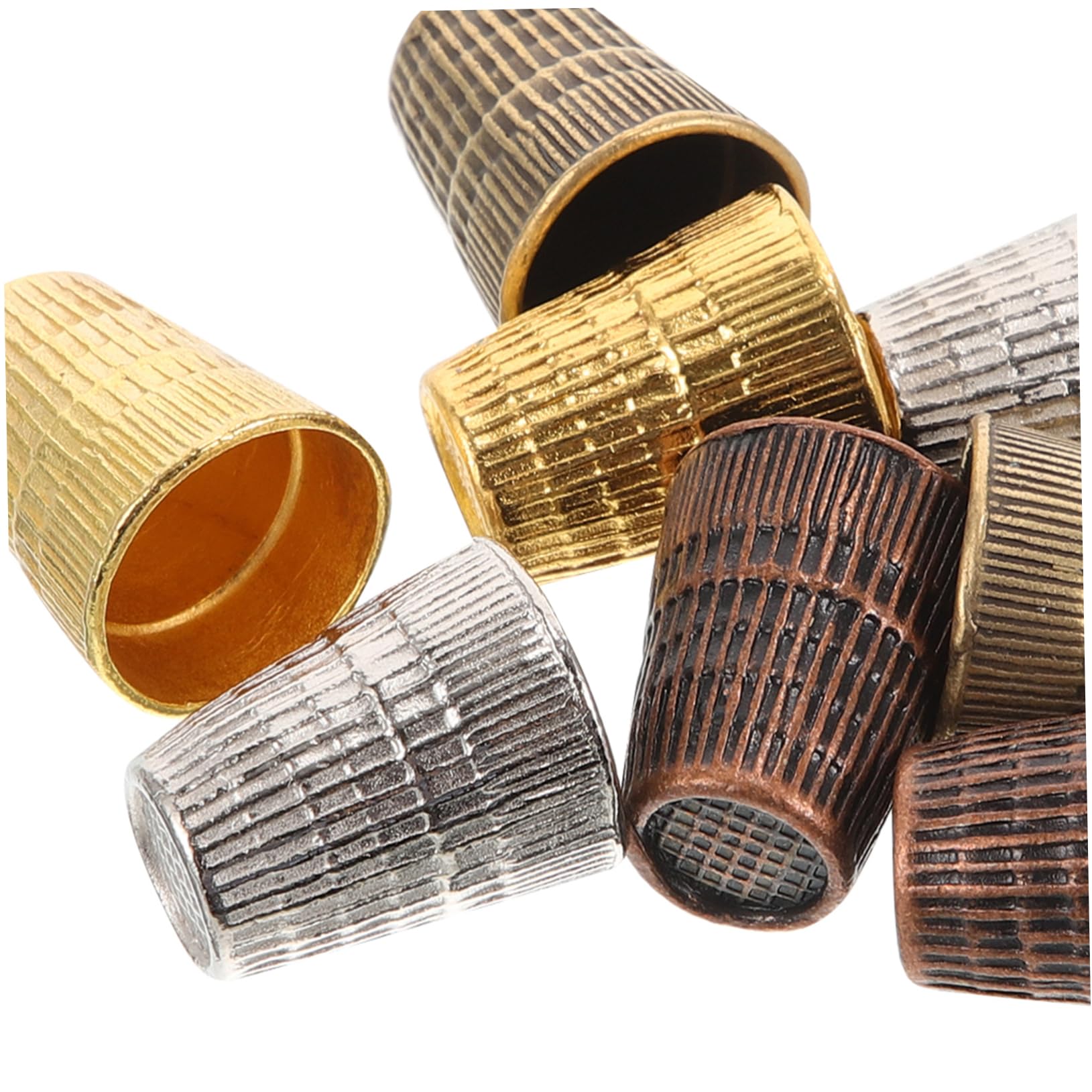 DOITOOL 5 Series De Dedal Se Cose Costura Puntada De Dedos A Prueba De Cortes De Dedos Bordado Coser Dedal Dedal De Cobre Metal 8 Piezas X 5