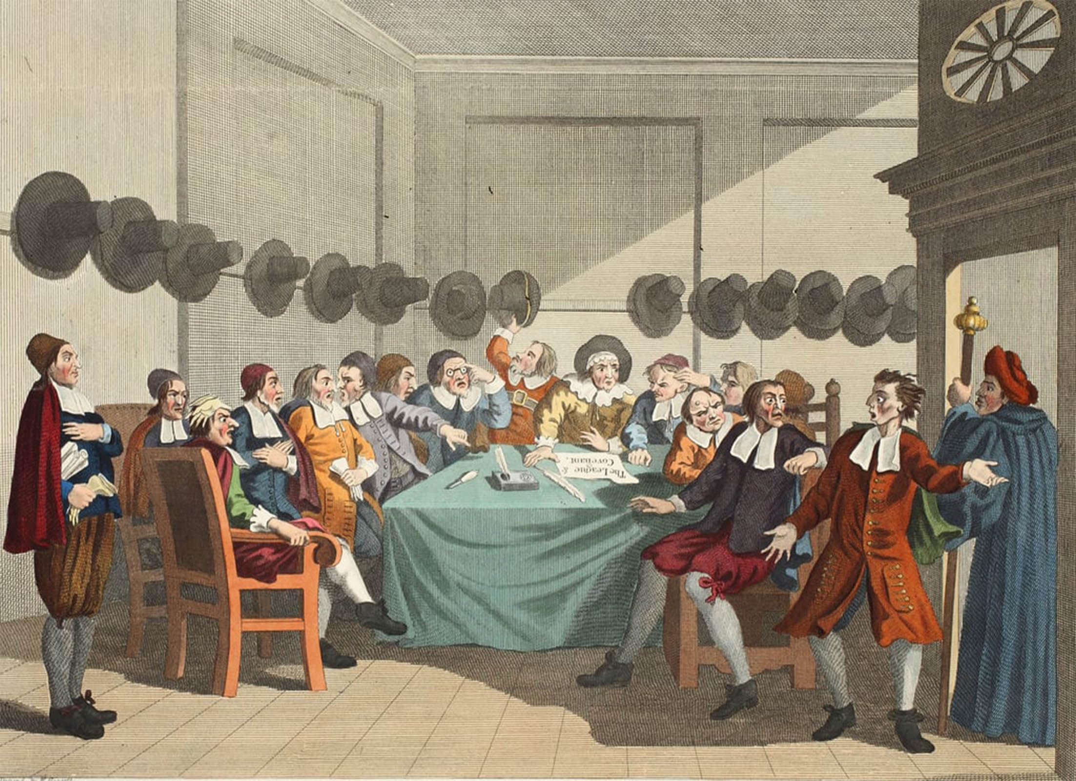 SERENDIPITP Abstract Painting Mural Print Picture Wall Decor Painting the Committee From hudibras by William Hogarth Vintage Wall Artwork for Home Decor 60x90cm